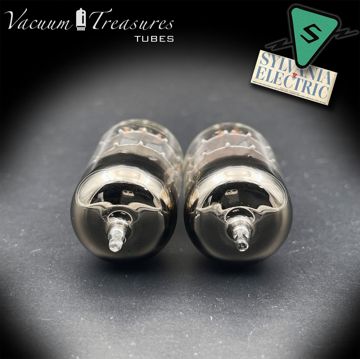 ECC88 / 6DJ8 SYLVANIA AMPLITREX Matched Pair Halo Getter Tubes Made in USA