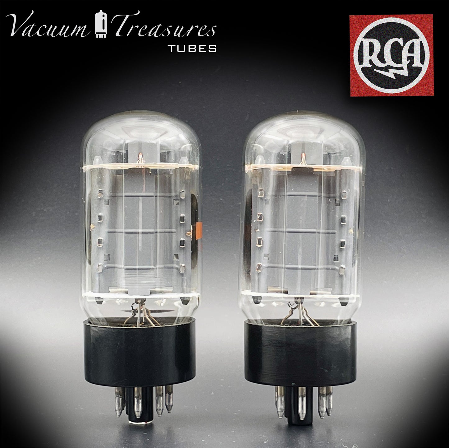 6L6 GC RCA NOS Gray Plates OO Getter Matched Pair Tubes MADE IN USA