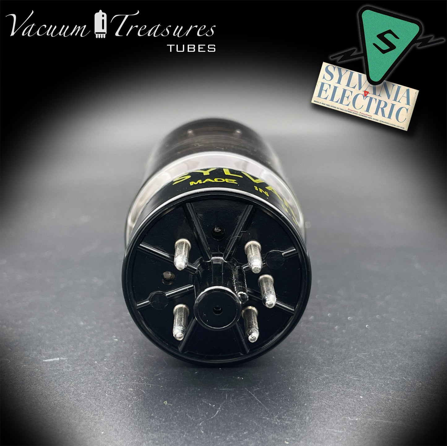 5V4GA SYLVANIA NOS Black Plates Halo Getter Rectifier Tube Made in USA