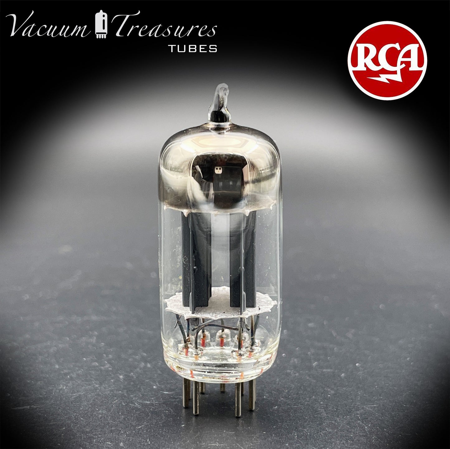 12AX7 / ECC83 RCA Long Gray Plates Square Getter Tube - Balanced - Made in USA '50s