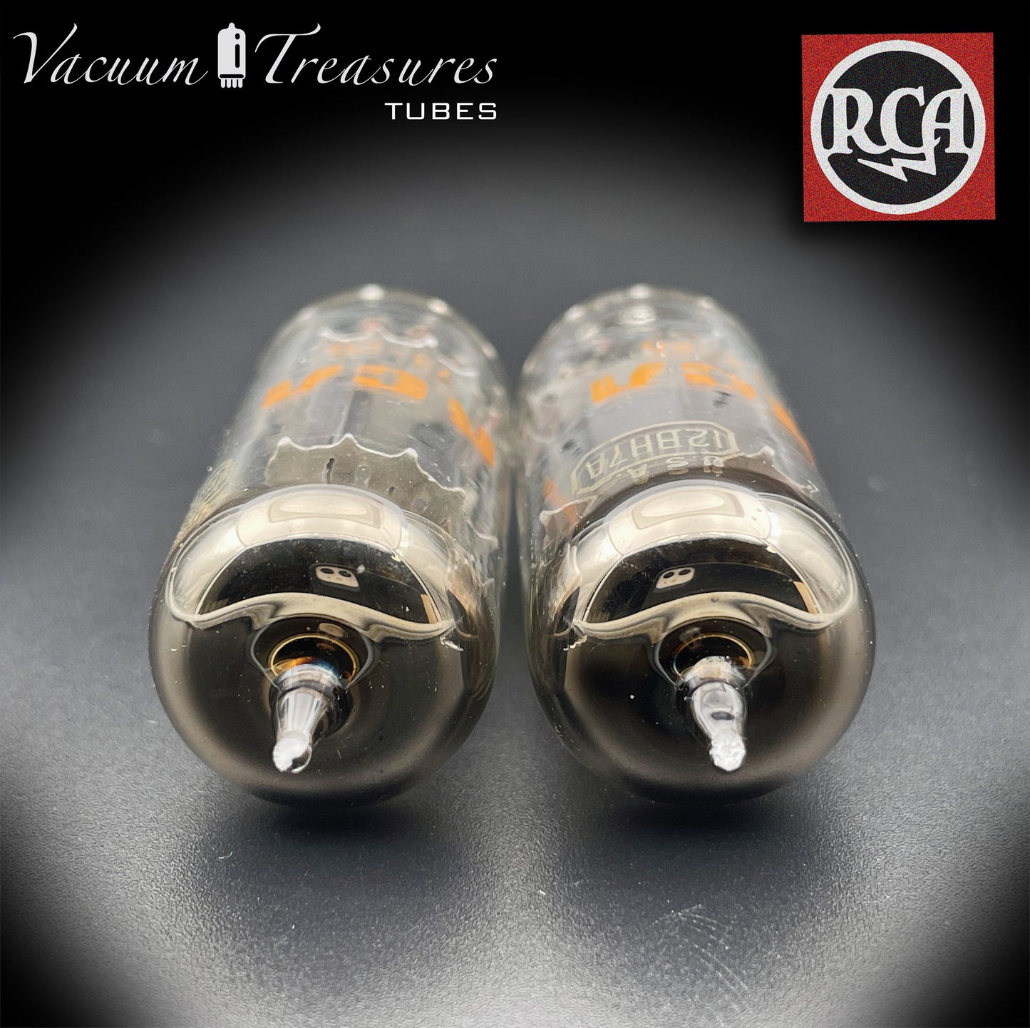 12BH7 A RCA Gray Plates O Getter Matched Pair Tubes Made in USA '73