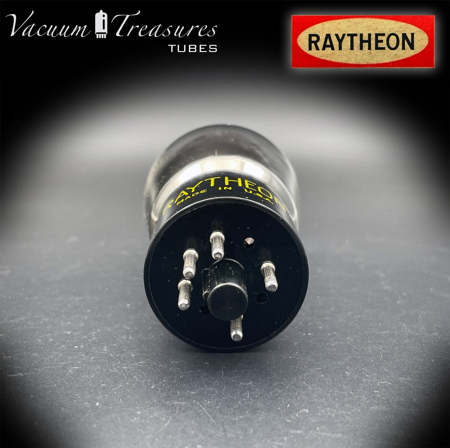 5V4G / GZ32 RAYTHEON ST Shape Black Plates Bottom D Getter Tested Tube Made in USA '56
