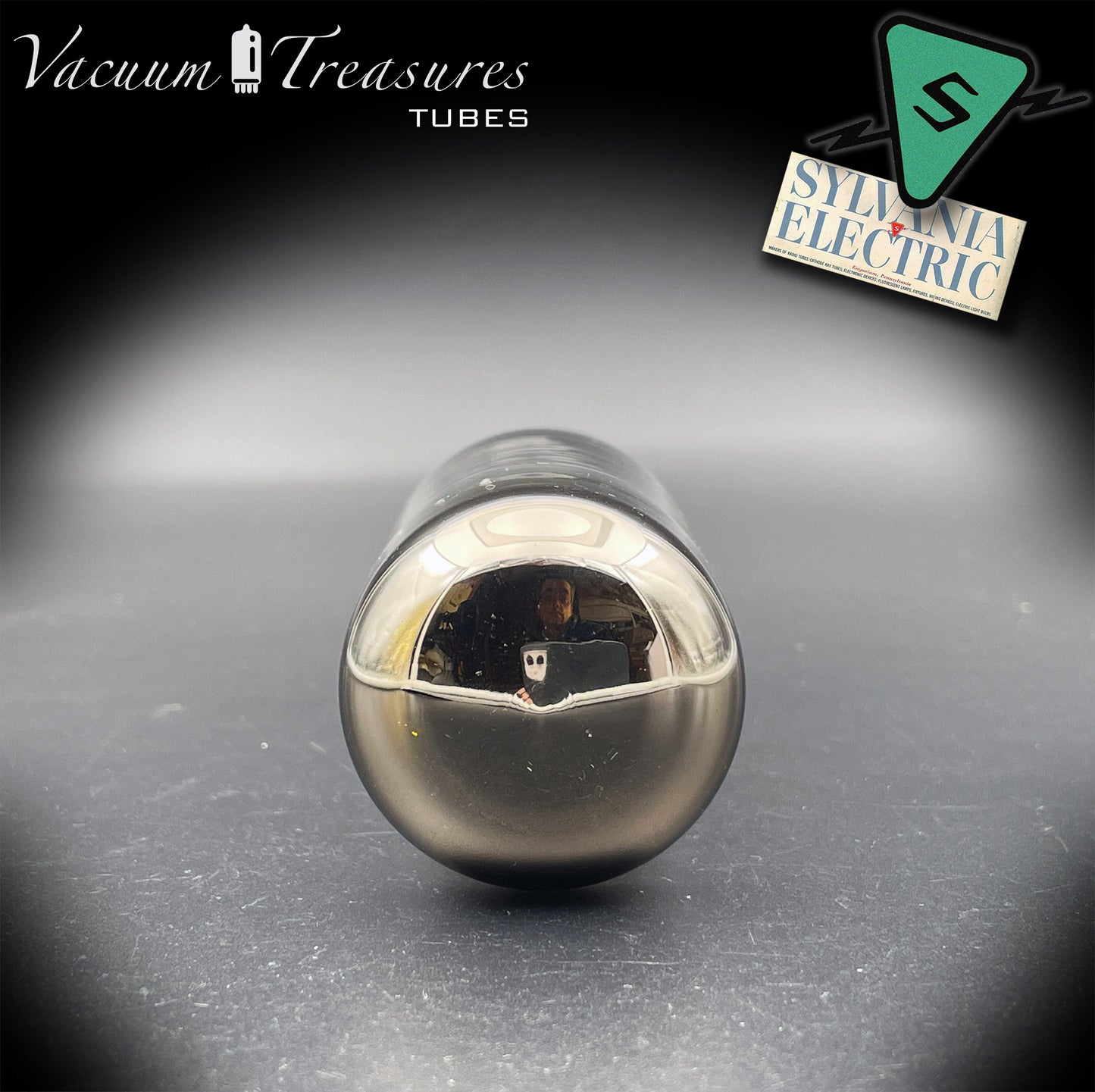 USN CHS 5U4GB SYLVANIA NOS NIB Black Plates Halo Getter Tested Tube Rectifier Made in USA