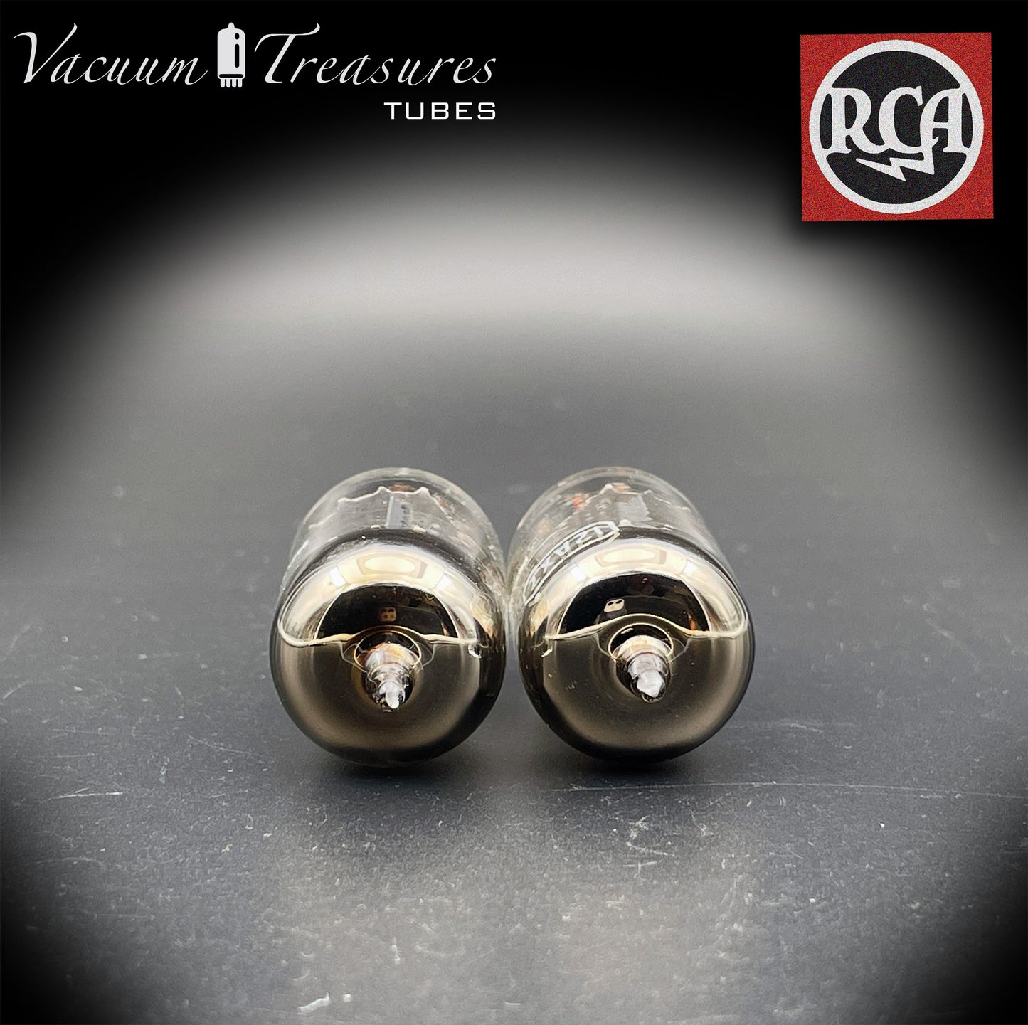 12AX7 ( ECC83 ) RCA for Baldwin Long Gray Plates Square Getter Matched Tubes MADE IN USA '59