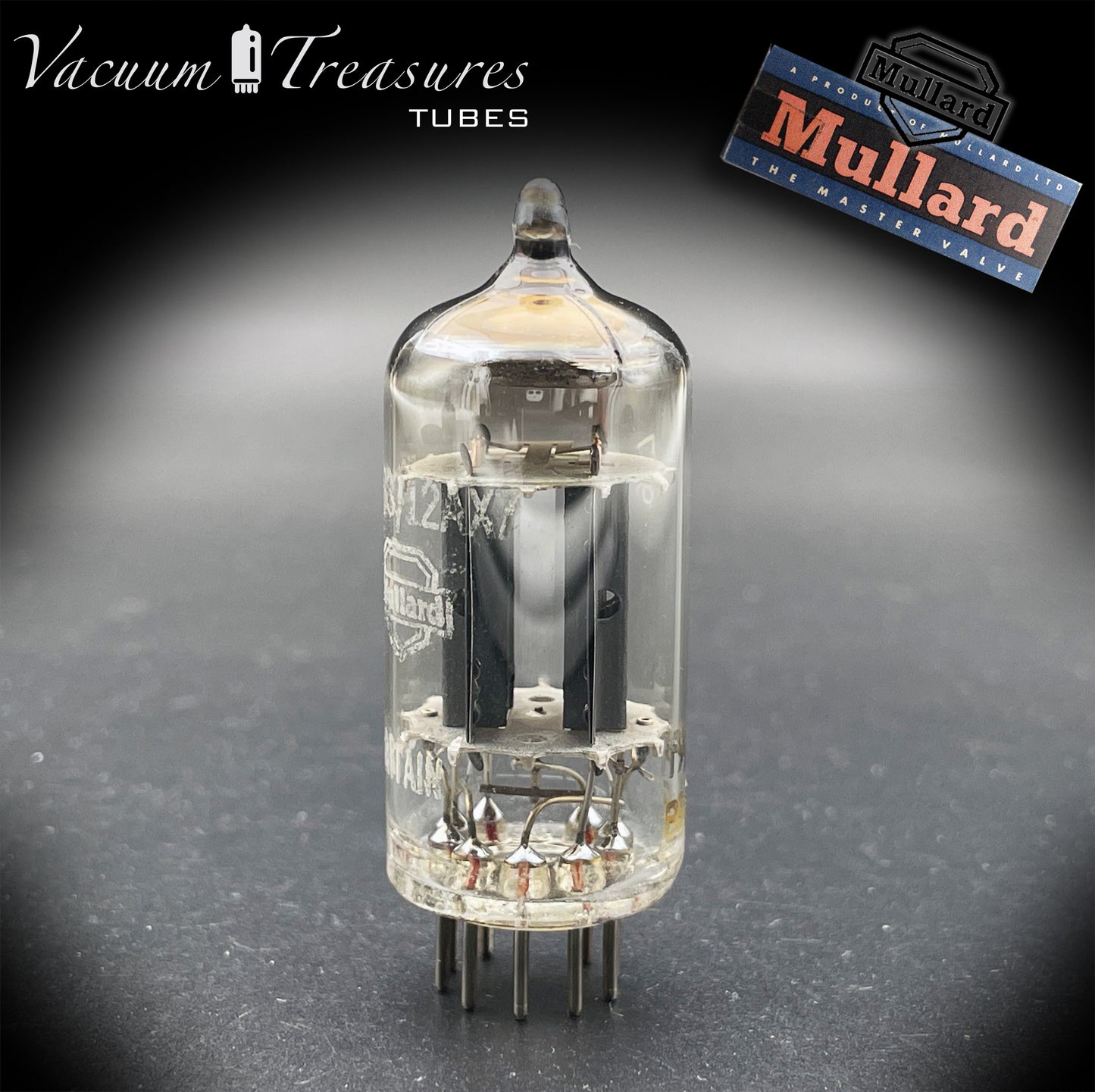 12AX7 / ECC83 NOS MULLARD Blackburn 1959 – Long Gray Plates – Halo Getter – Balanced Section