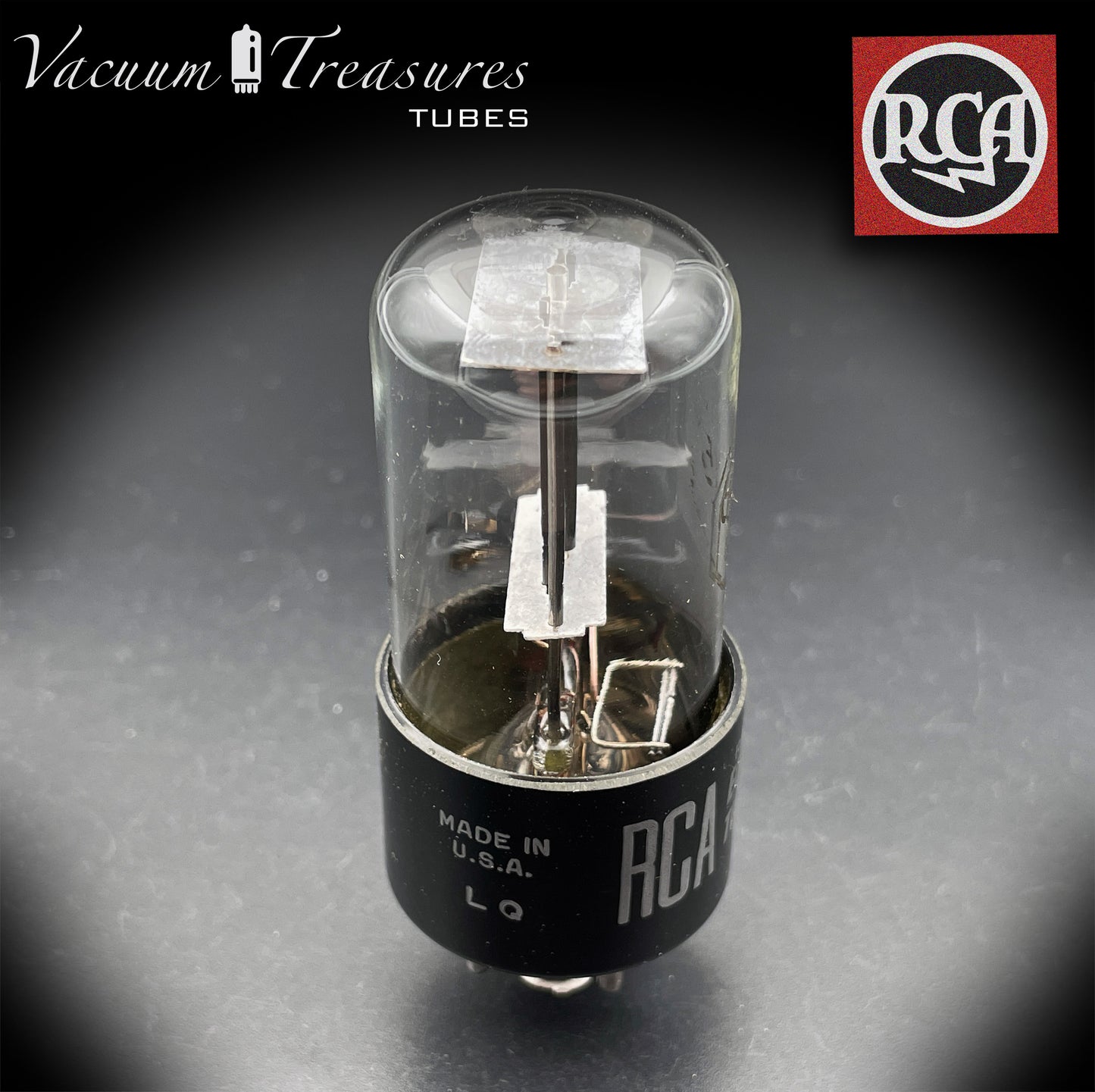 6X5 GT ( 6Z5P ) RCA NOS NIB Black Plates Square Getter Rectifier Tube MADE IN USA