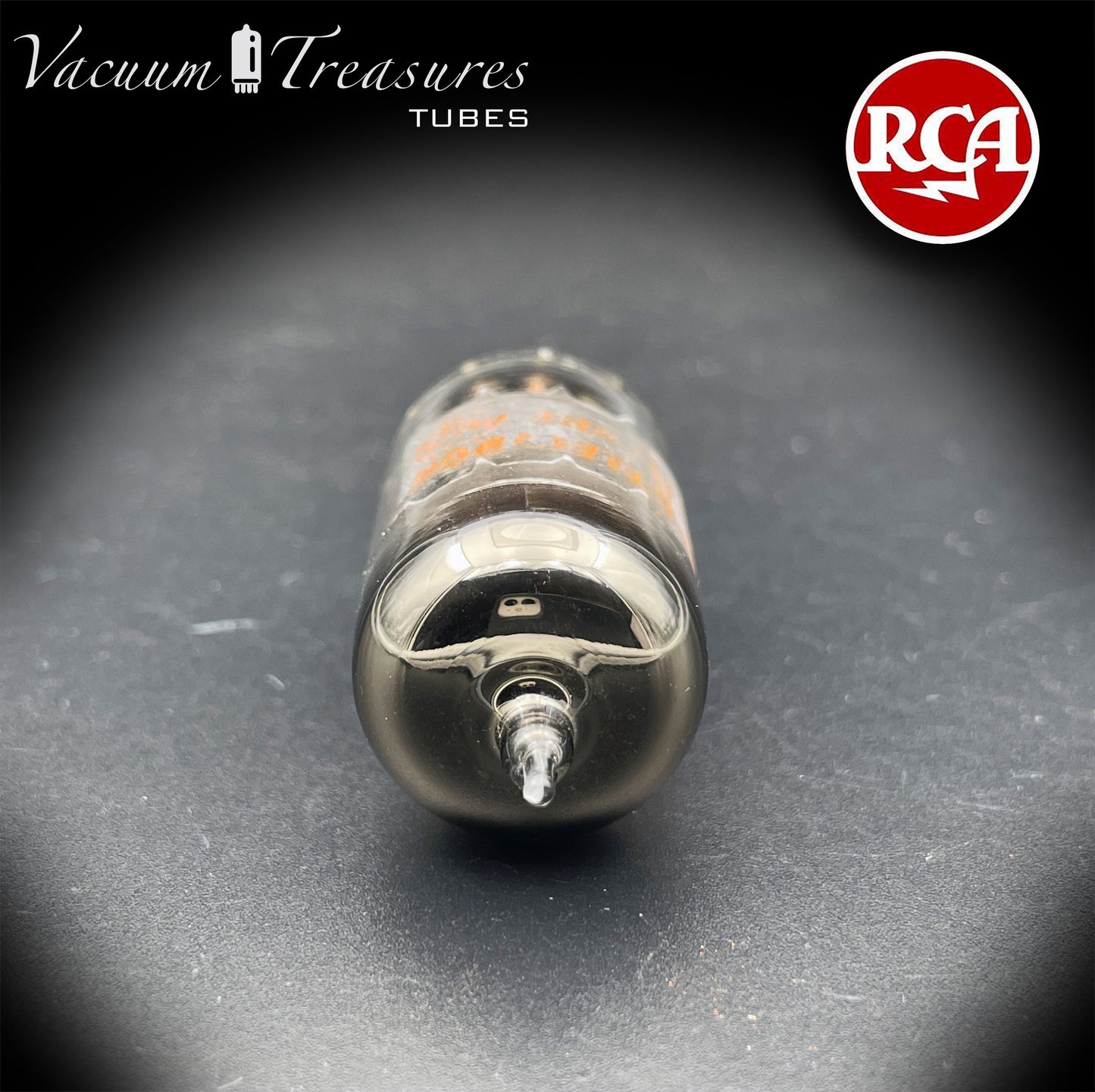 5751 RCA NOS Triple Mica Black Plates Square Getter Amplitrex Tested Tube Made in USA '50s