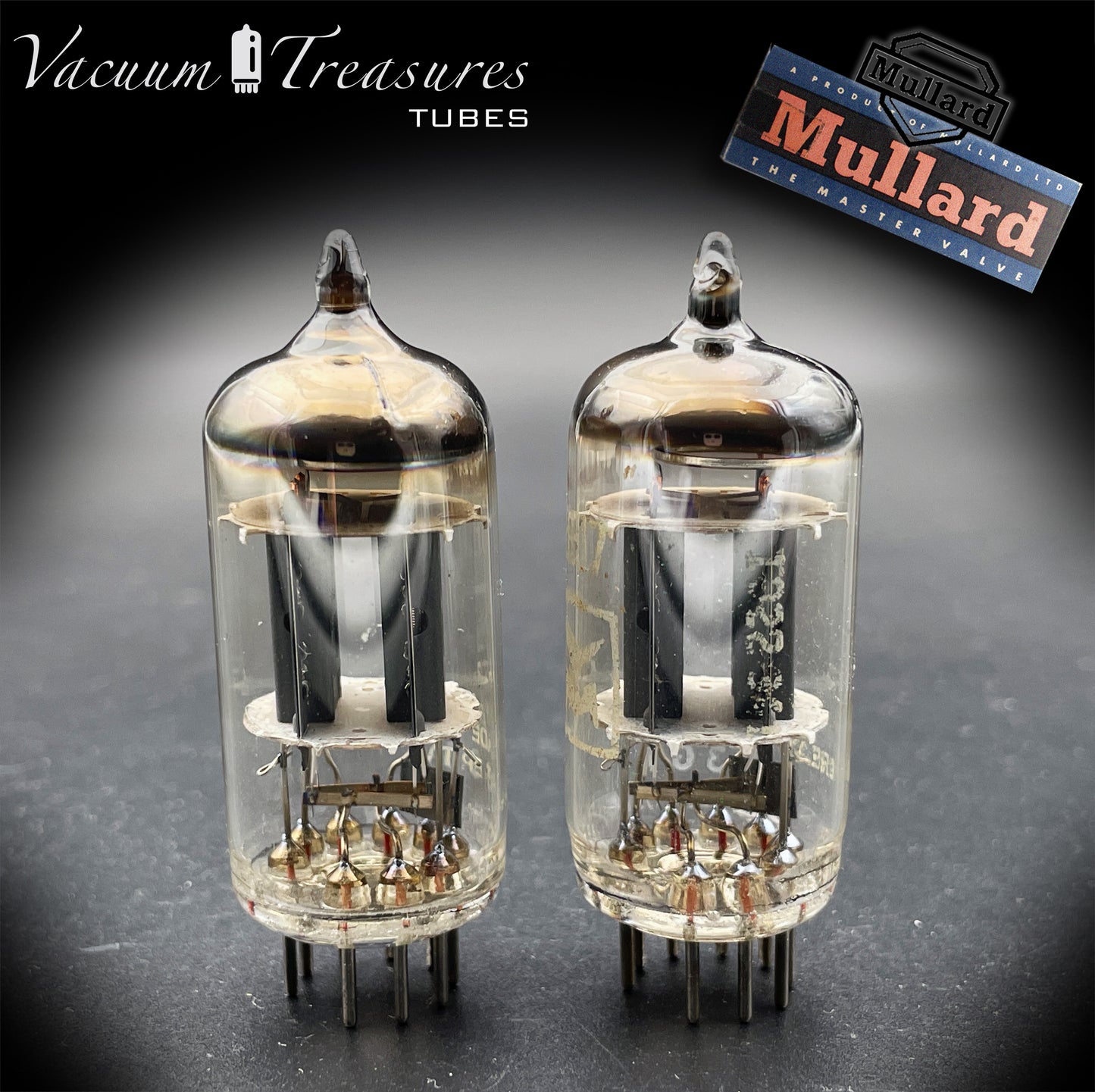 6EU7 MULLARD Blackburn Short Plates Matched Pair Made in GT. BRITAIN ’60s - AMPLITREX Tested