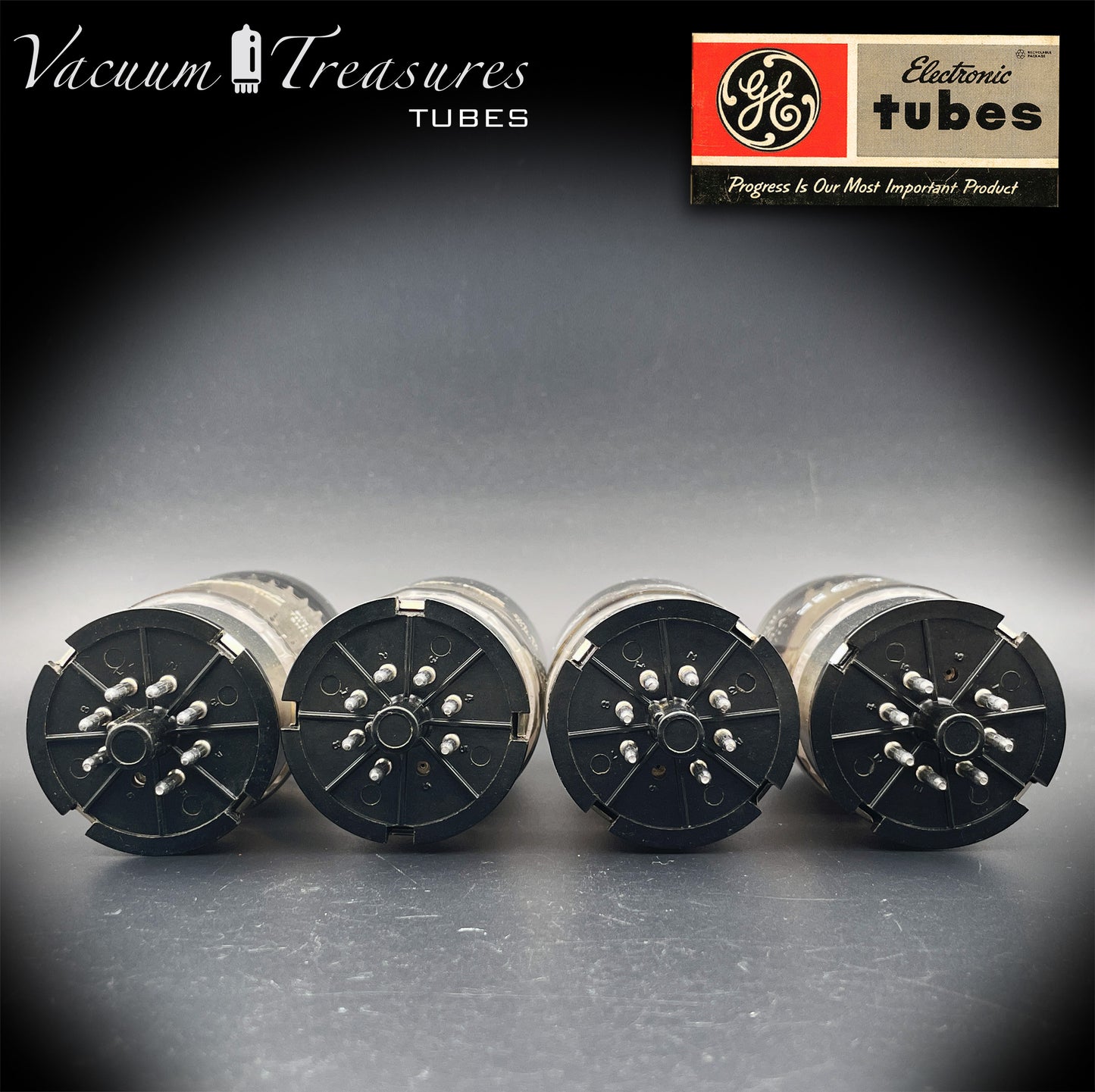 6550 GE Vintage Matched Quad - First Version - Welded Plates MADE IN USA