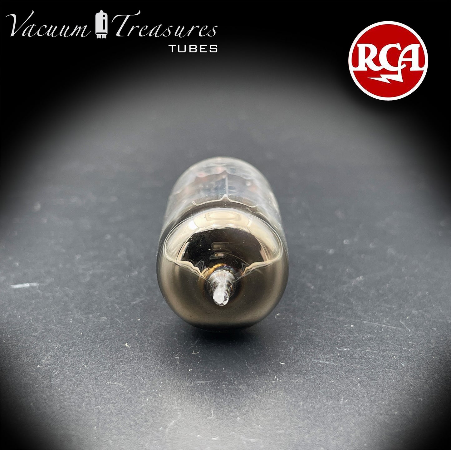 12AX7 ECC83 NOS RCA Long Black Plates Square Getter Tested Tube USA 1950s