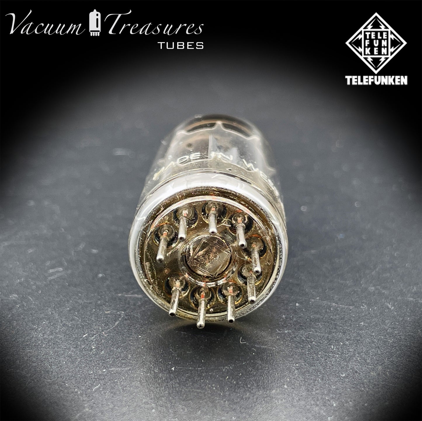 12AX7 ECC83 NOS Telefunken - Ribbed Plates Diamond Bottom Tested Tube Western Germany