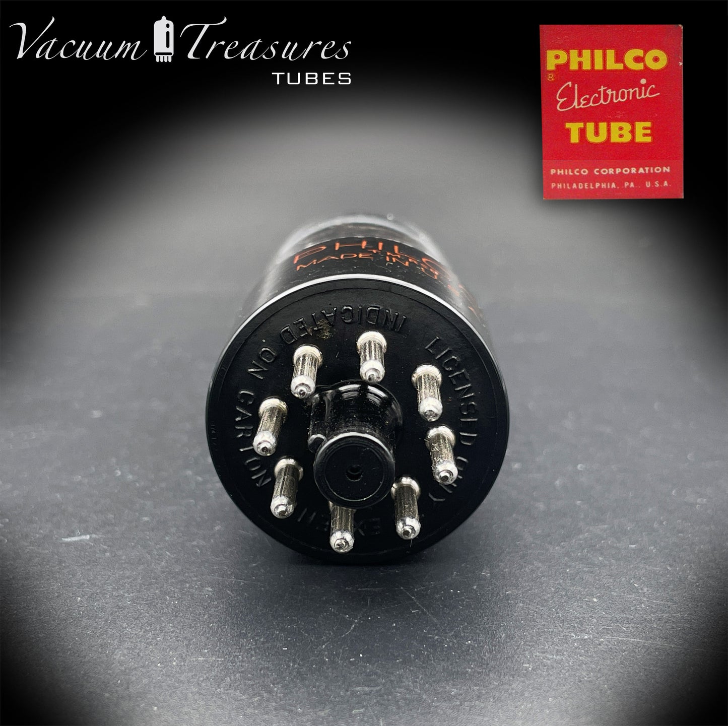 6SN7GTA NOS PHILCO by SYLVANIA CHROME TOP AMPLITREX Tested Tube Made in USA '50s