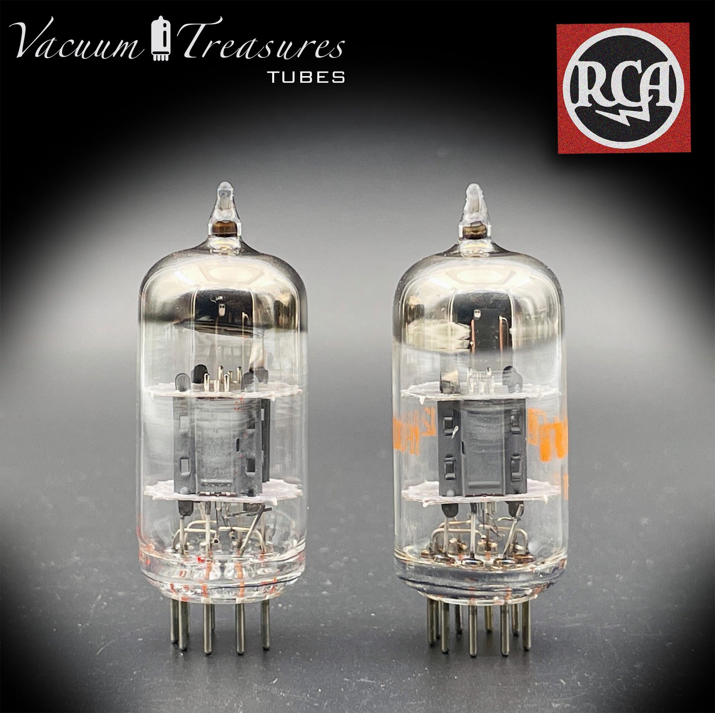 ECC81 ( 12AT7 ) RCA NOS NIB Gray Plates Halo Getter Matched Tubes MADE IN USA