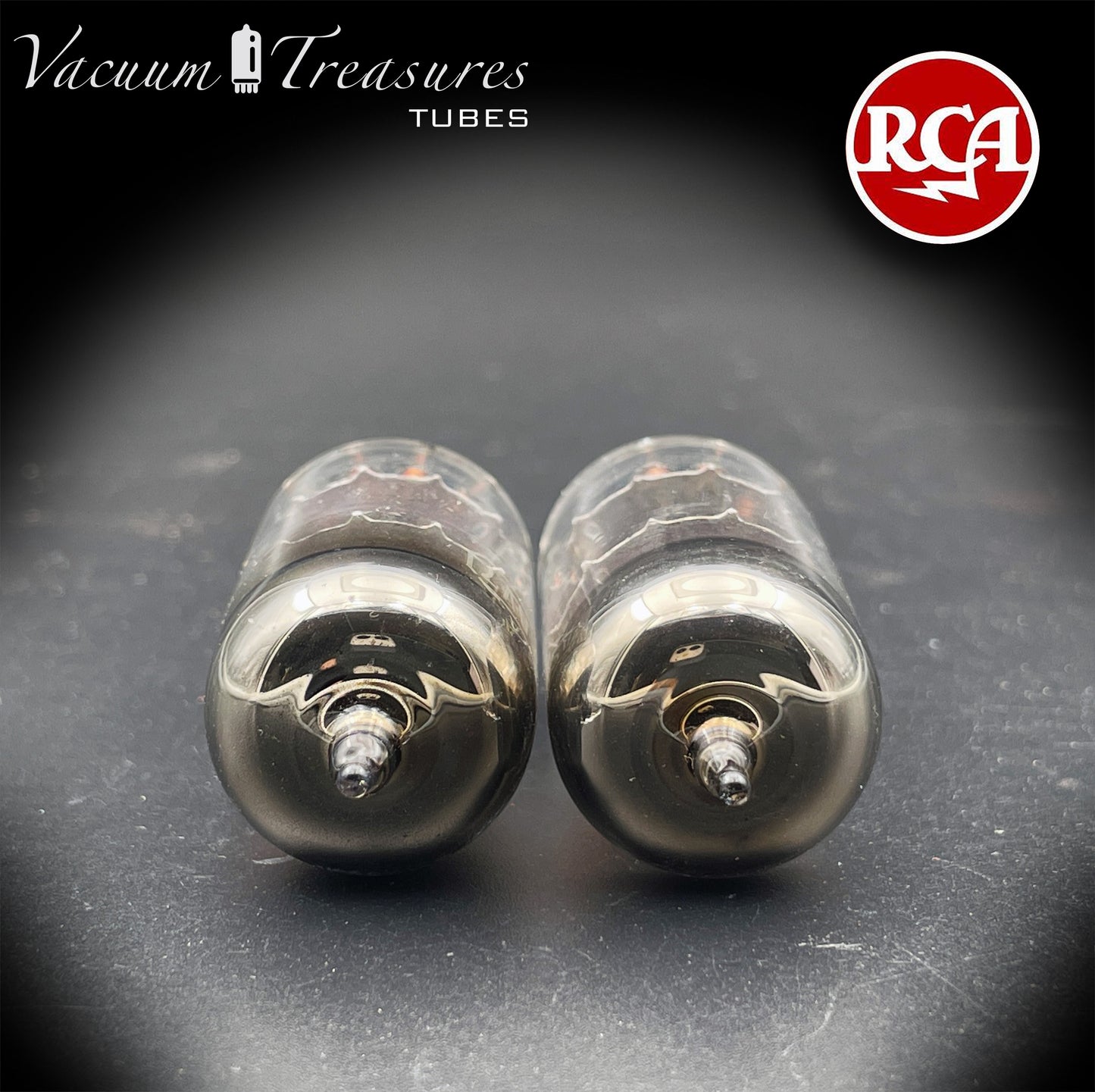 12AV7 RCA NOS NIB Black Plates Halo Getter Matched Pair Tubes Made in USA