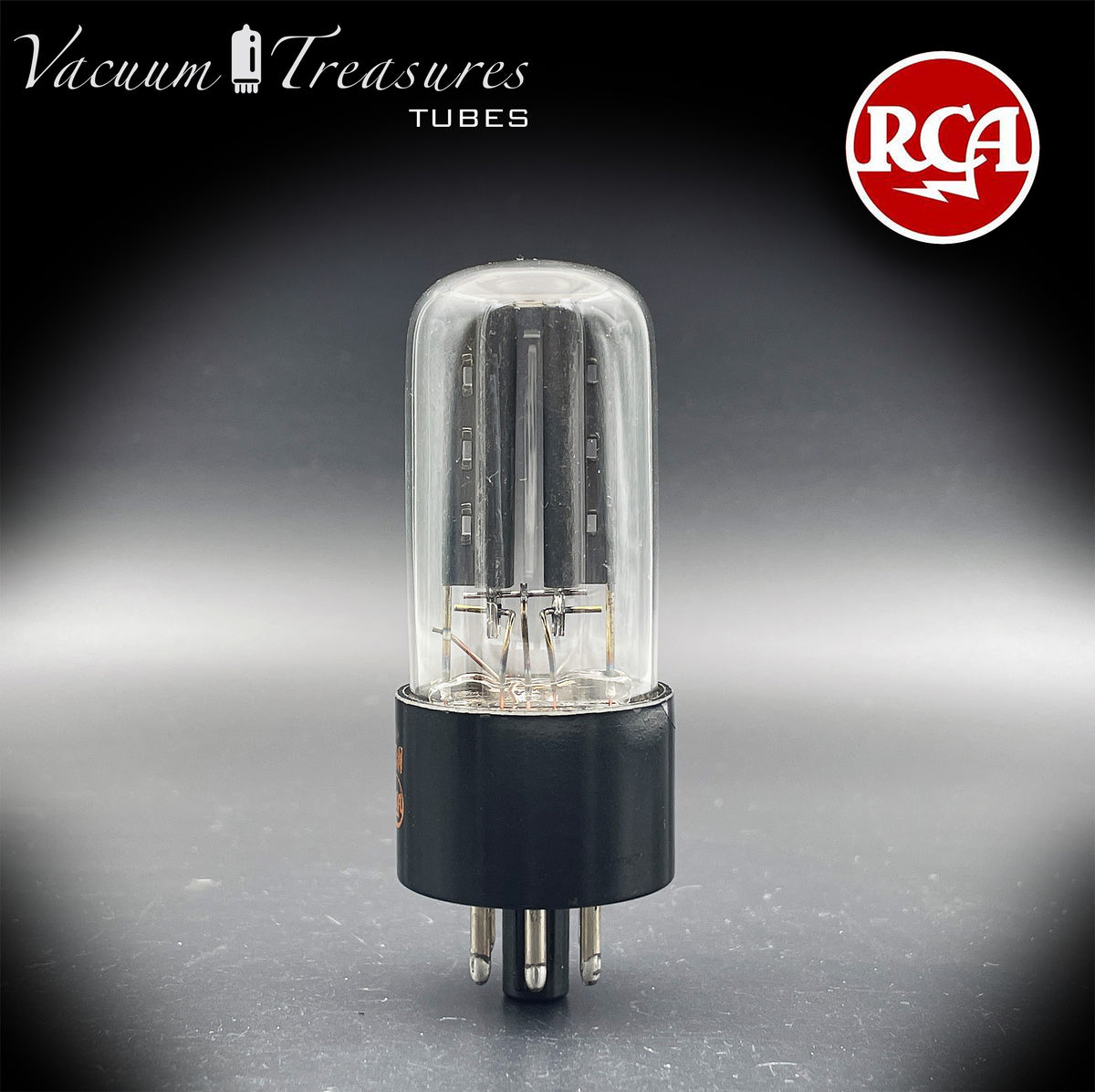 5Y3GT / 5Z2P RCA NOS Black Plates Square Getter Tube Rectifier Made in USA '64
