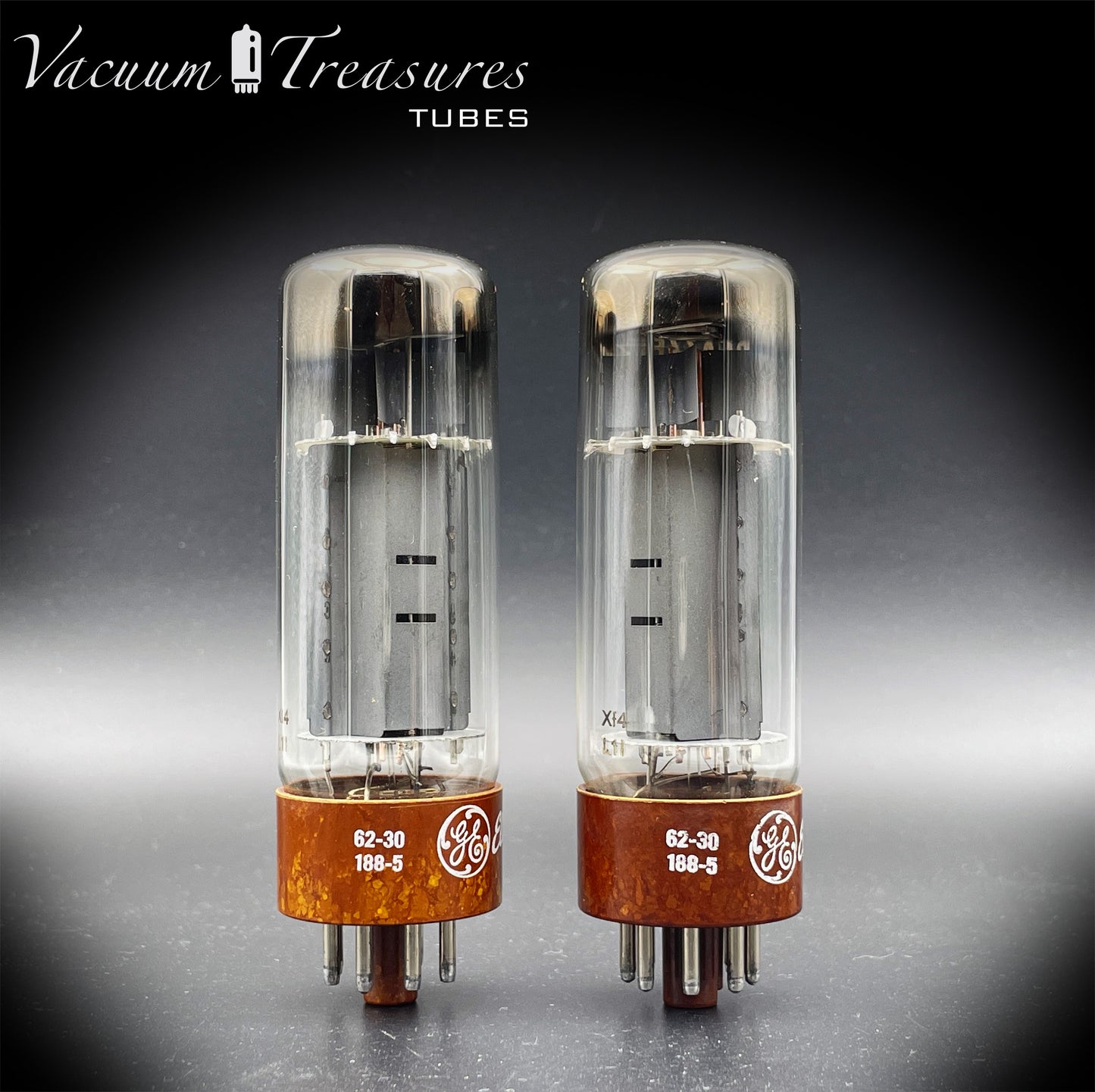 6CA7 EL34 GE Xf4 Philips/MBLE Brown Base DD-Getter NOS NIB Matched Pair Made in Holland '61