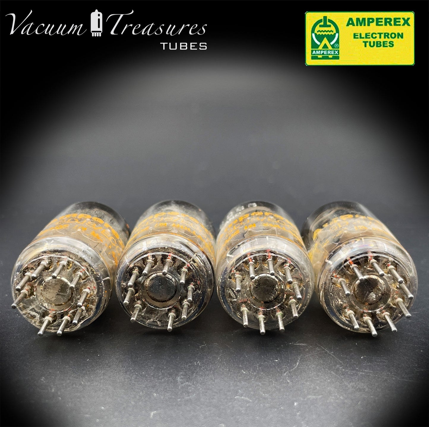 ECC88 6DJ8 AMPEREX AMPLITREX Matched Quad Tubes Made in HOLLAND '60s