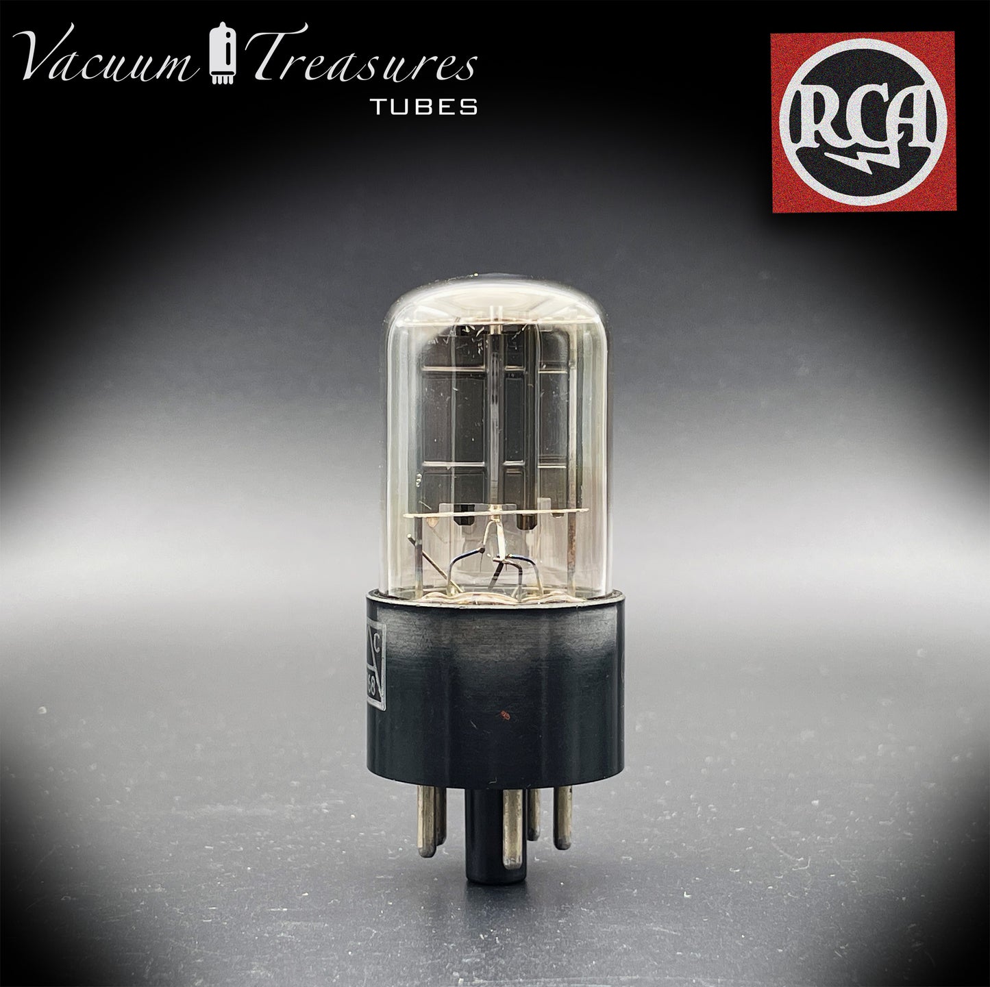 JAN CRC 6X5 GT ( 6Z5P ) RCA Black Plates D Getter Rectifier Tube MADE IN USA '53