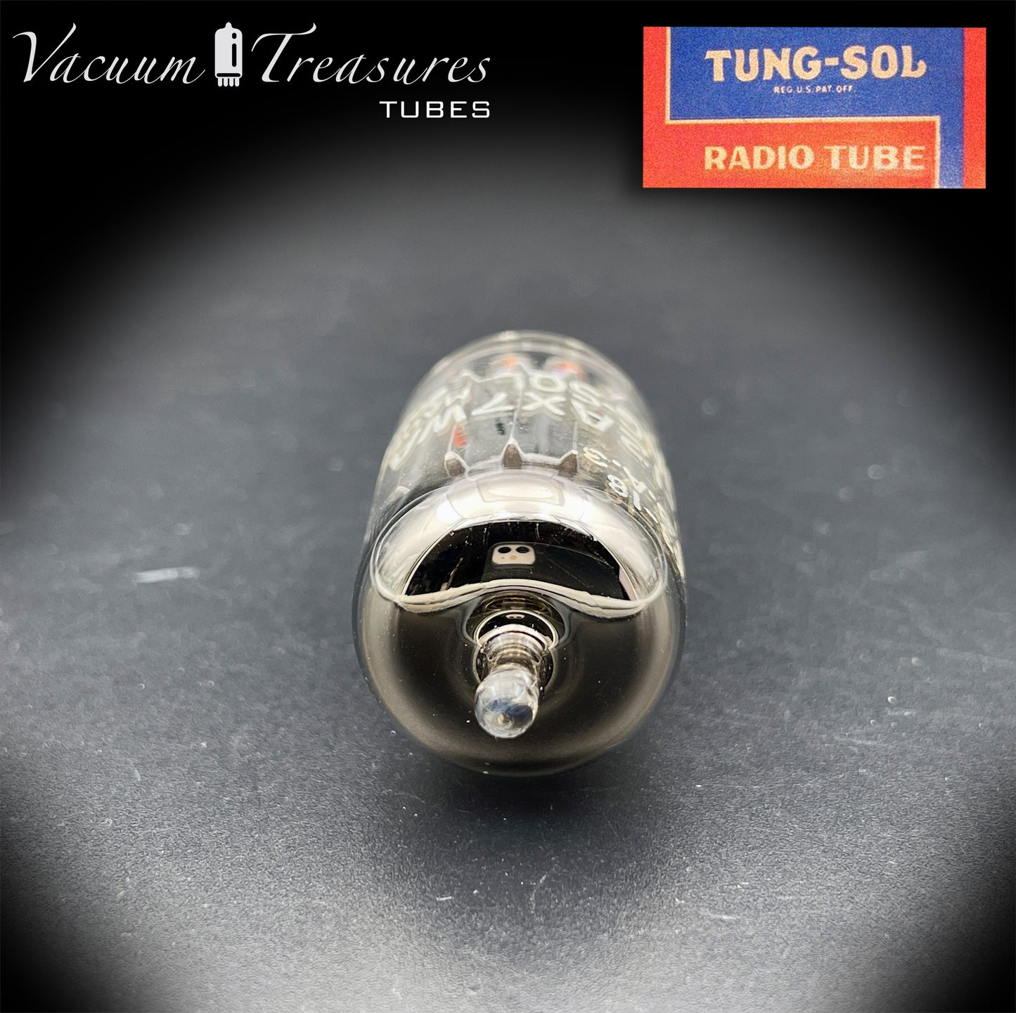 US AF 12AX7 WA E83CC NOS TUNG-SOL Long Gray Plates Halo Getter Tested Tube MADE IN USA '63