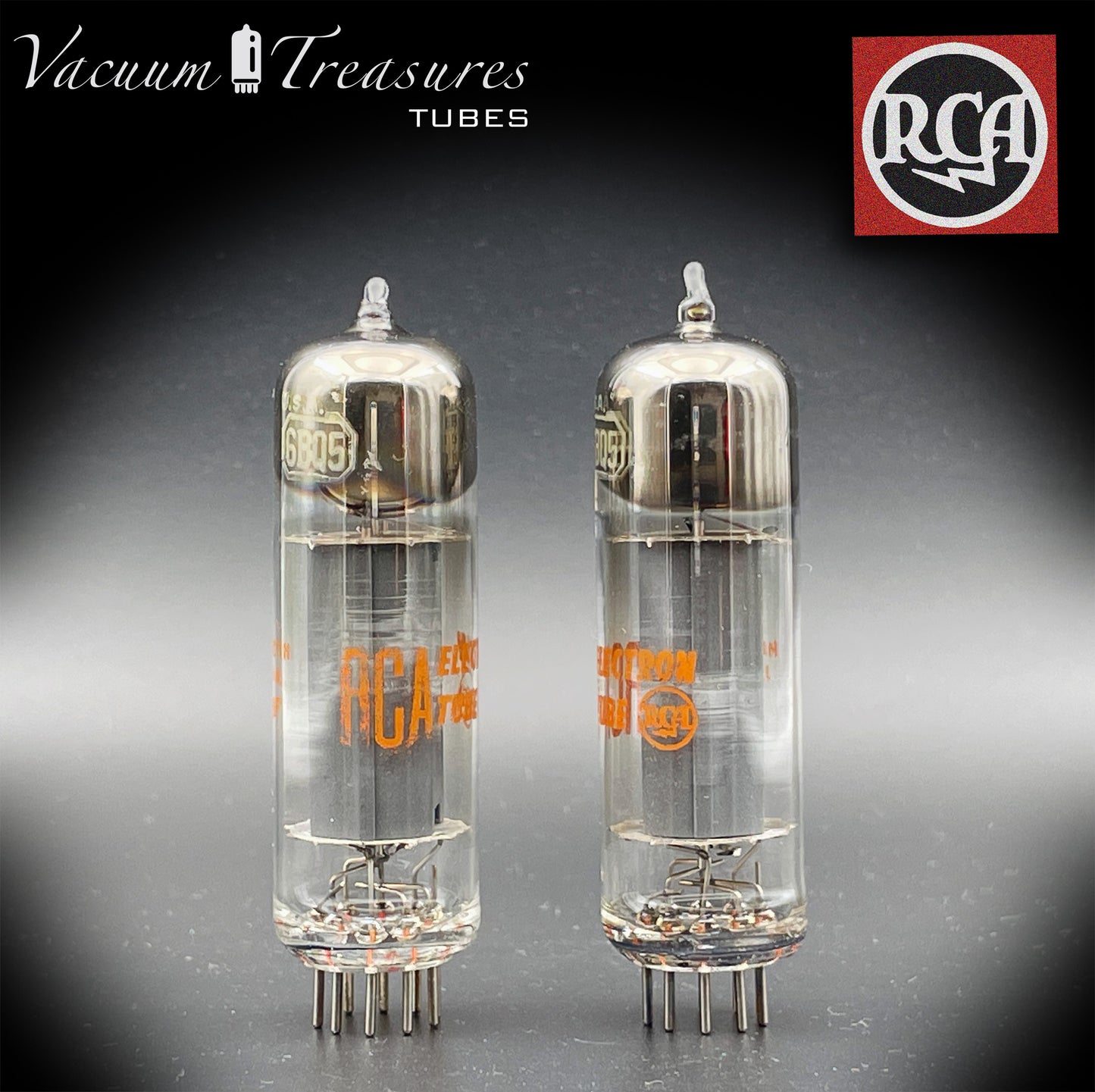 6BQ5 ( EL84 ) RCA NOS NIB Gray Plates Disc Halo Getter Tested Pair Tubes Made in USA '66