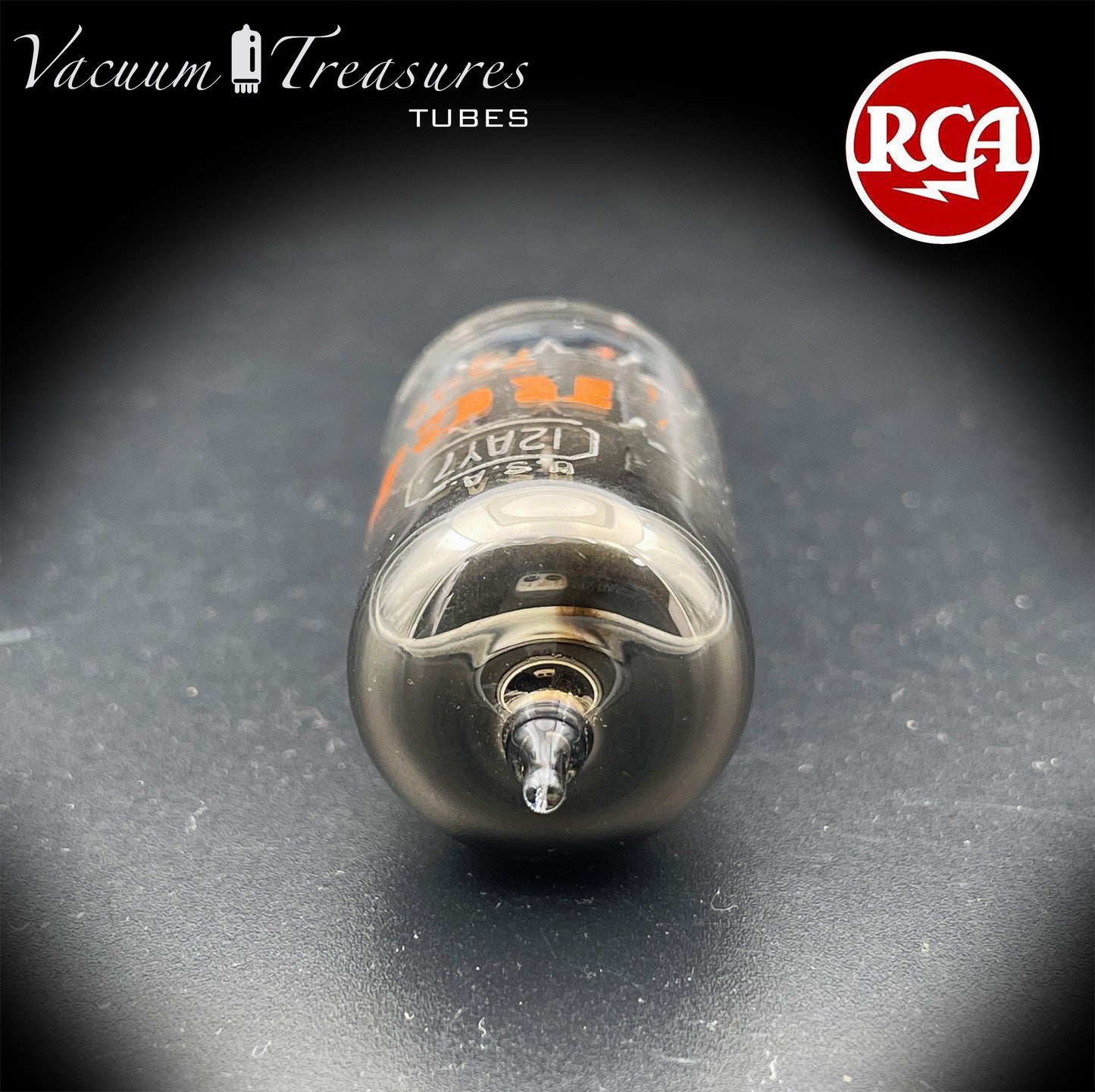 12AY7 RCA NOS Gray Plates Halo Getter AMPLITREX Tested Tube MADE IN USA