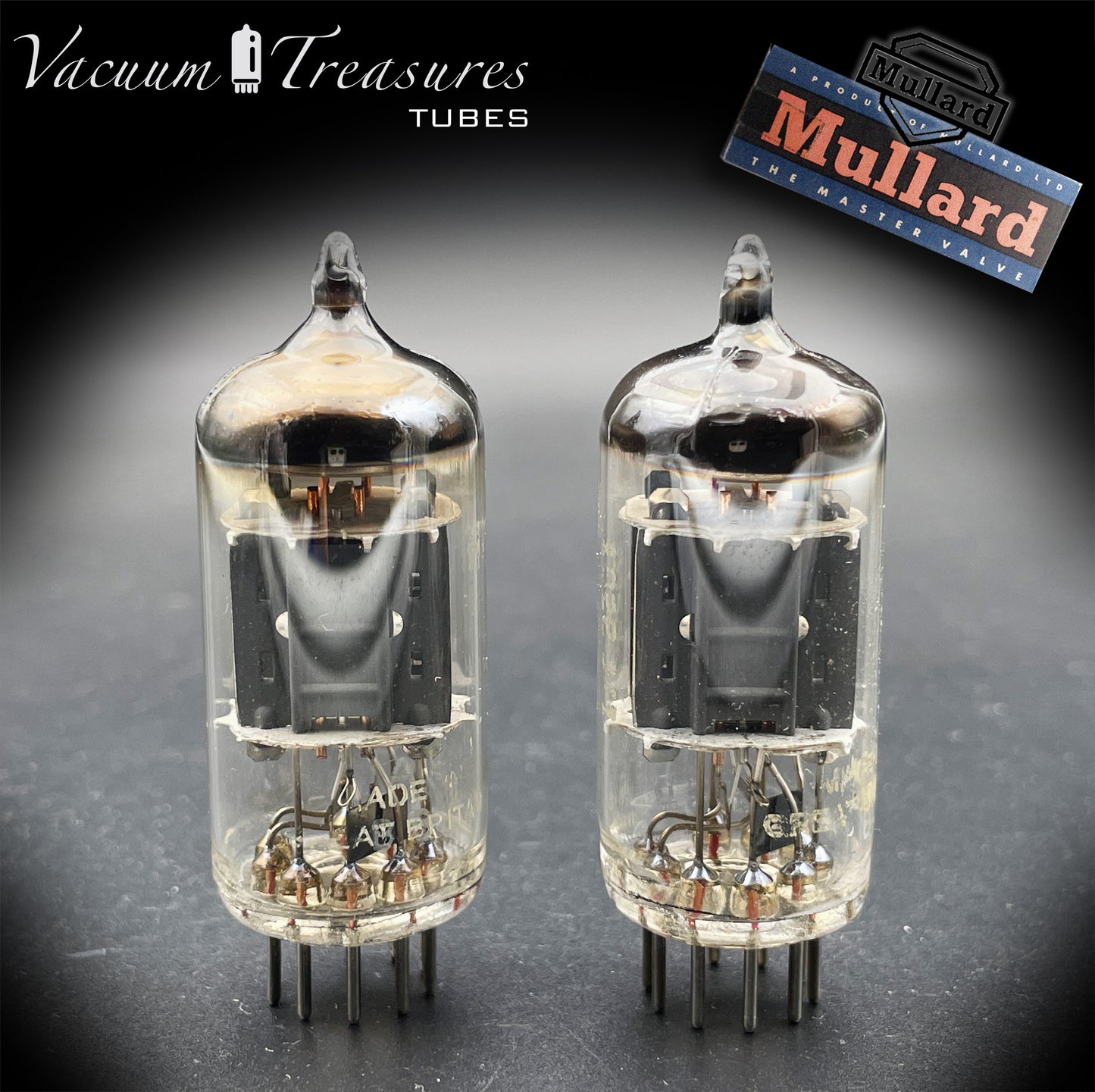 6EU7 MULLARD Blackburn Short Plates Matched Pair Made in GT. BRITAIN ’60s - AMPLITREX Tested