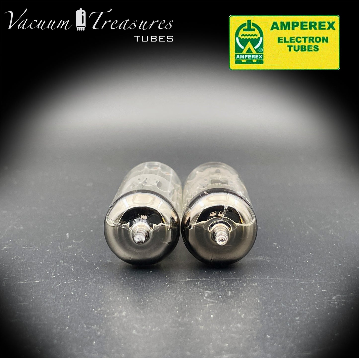 6GW8 ( ECL86 ) AMPEREX by PHILIPS NOS Disc Getter Matched Pair Tubes MADE IN HOLLAND