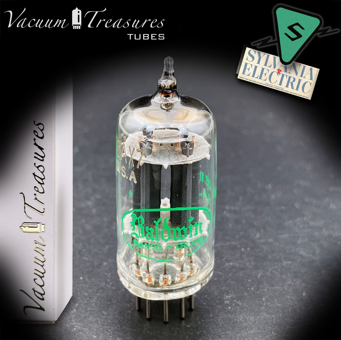 12AX7 / ECC83 NOS SYLVANIA Halo Getter Curve Tracer Tested & Balanced Tube Made in USA nel 1964