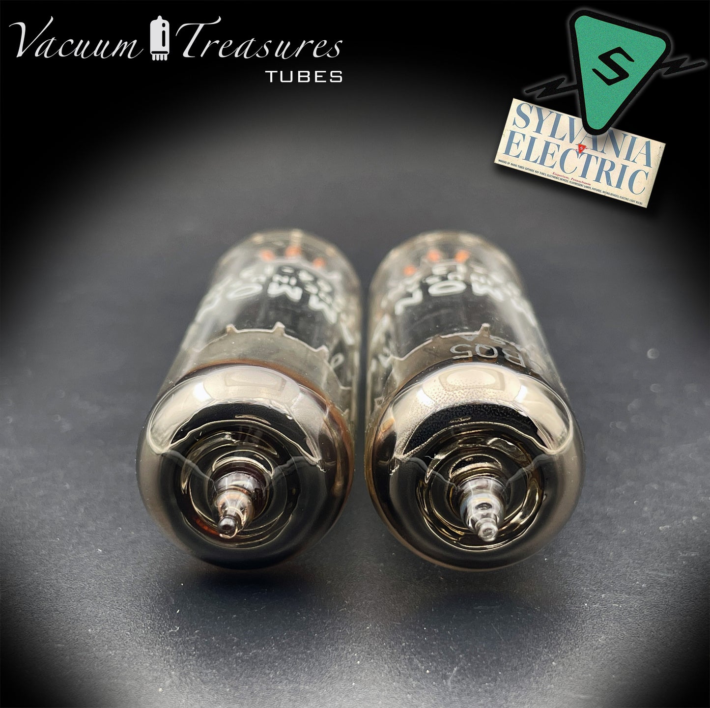 6BQ5 EL84 SYLVANIA for Hammond Matched Pair Black Plates Tubes Made in USA '64