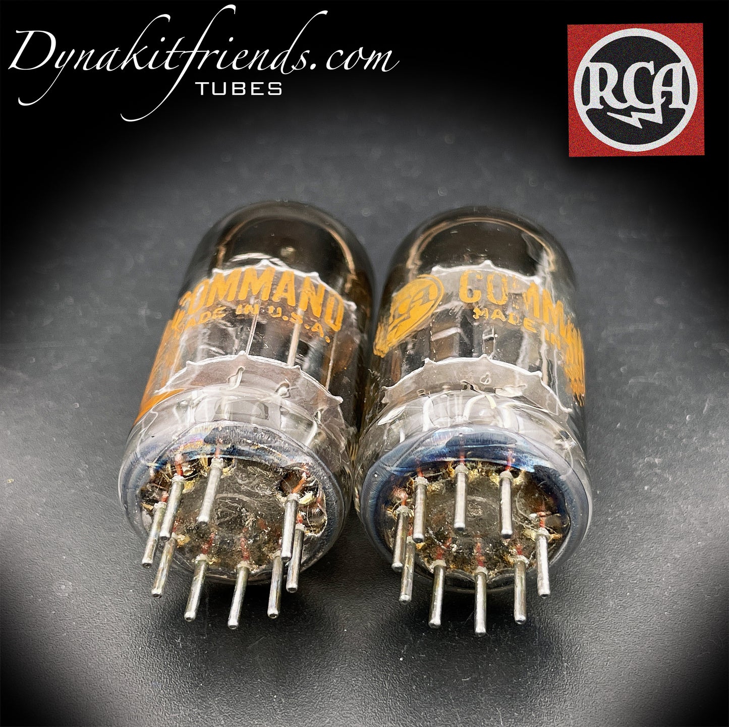 5814A ( E82CC ) RCA NOS Black plates O Getter Matched Tubes Made in USA
