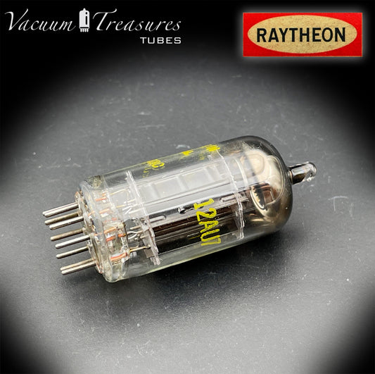 12AU7A / ECC82 Baldwin by RAYTHEON AMPLITREX Tested Tube Long Black Plates Halo Getter Made in USA '59
