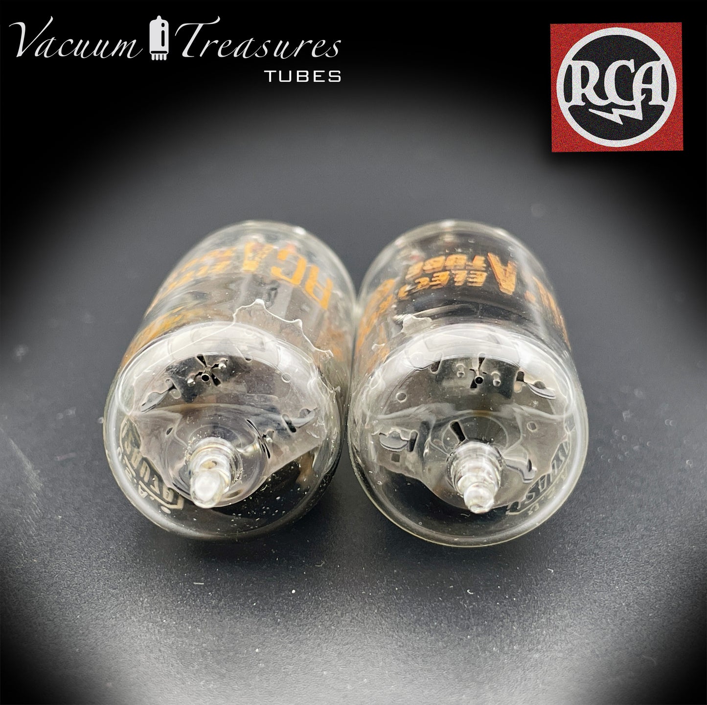 12AU7 A (ECC82) RCA Clear TOP longues plaques grises latérales [] Getter tubes assortis fabriqués aux États-Unis