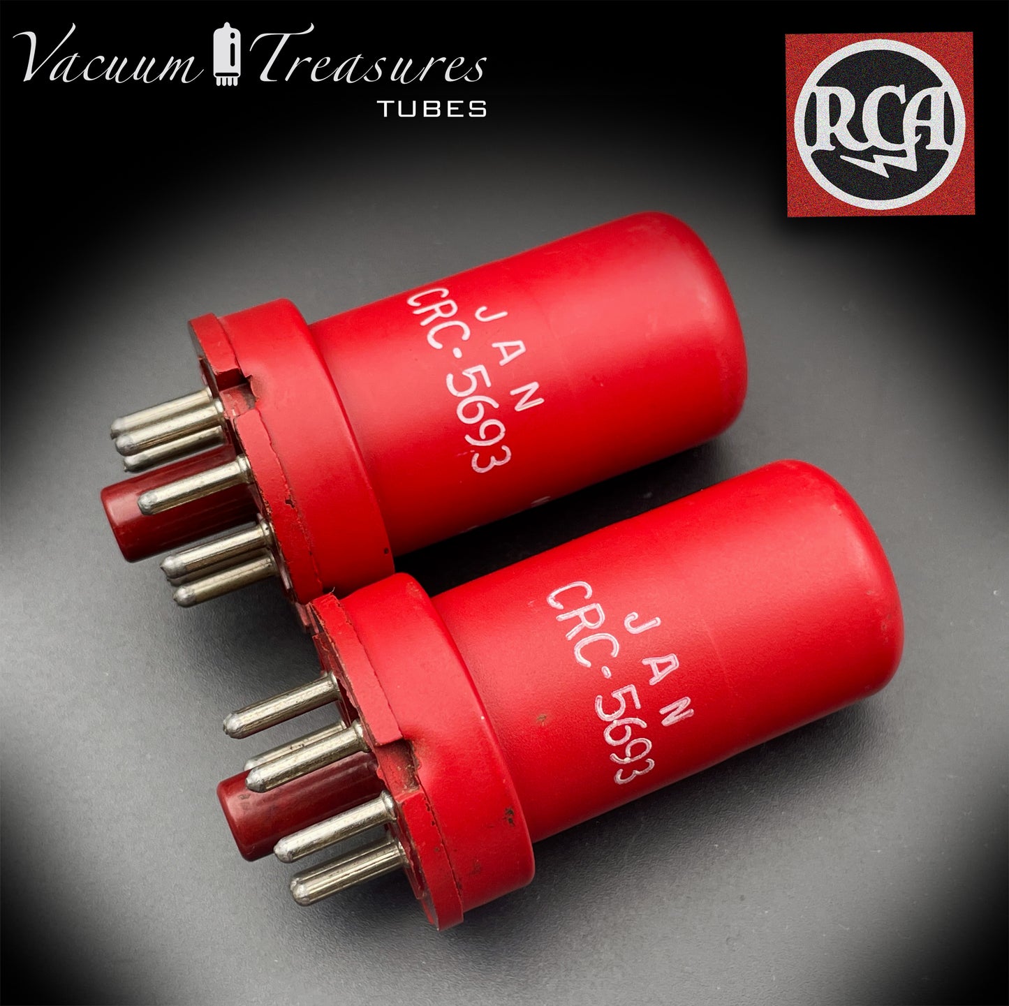 5693 ( CV3699 ) RCA NOS SPECIAL RED Matched Pair Tubes MADE IN USA