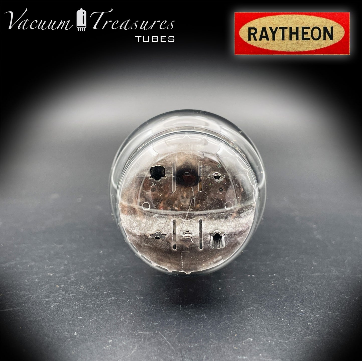 5V4G / GZ32 RAYTHEON ST Shape Black Plates Bottom D Getter Tested Tube Made in USA '56