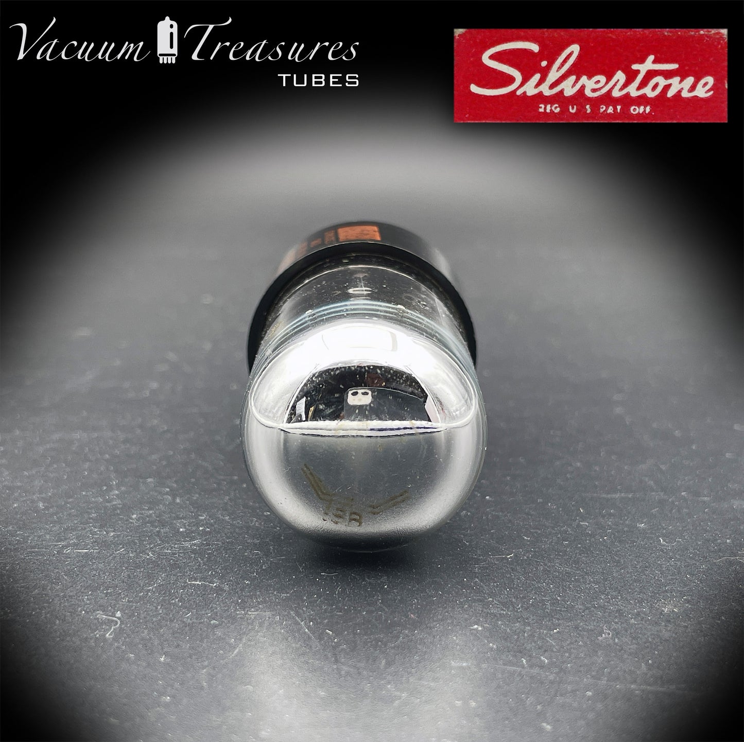 6SN7GTB NOS NIB Silvertone by SYLVANIA CHROME TOP Tested Tube Black Plates USA
