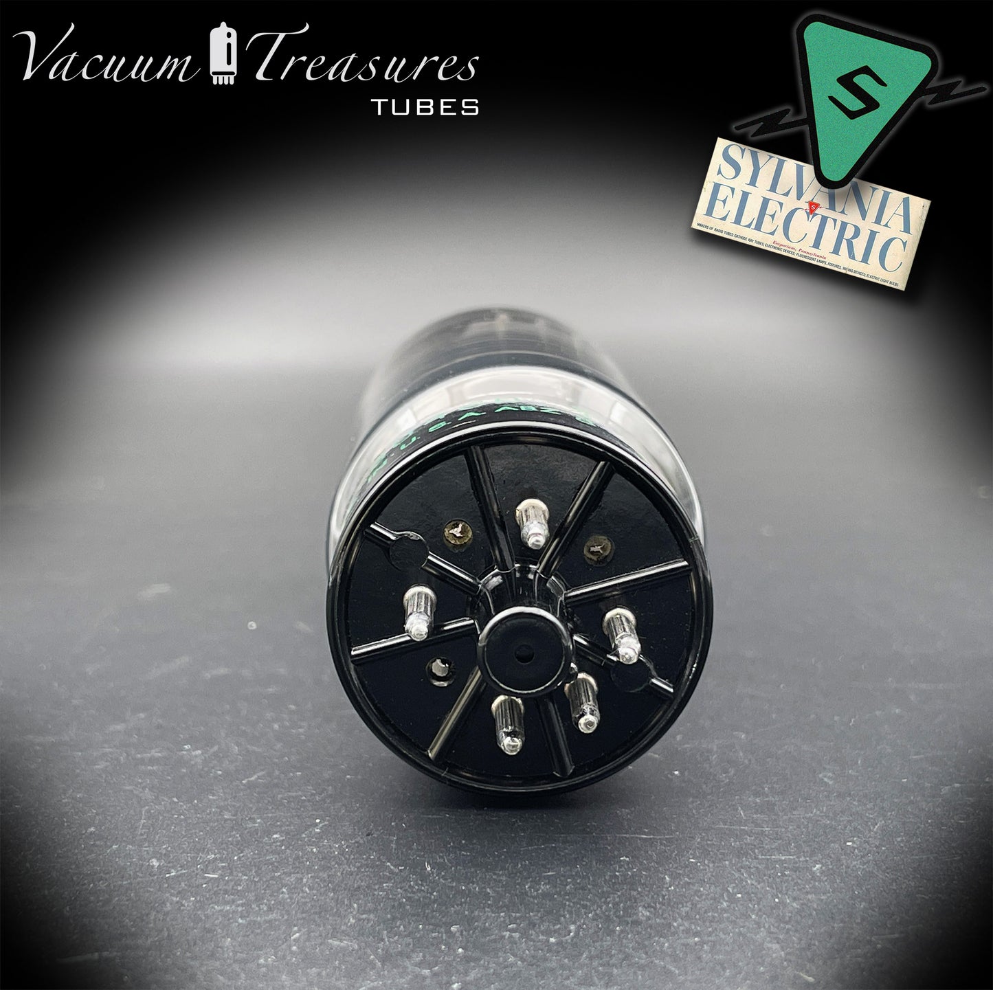 USN CHS 5U4GB SYLVANIA NOS NIB Black Plates Halo Getter Tested Tube Rectifier Made in USA