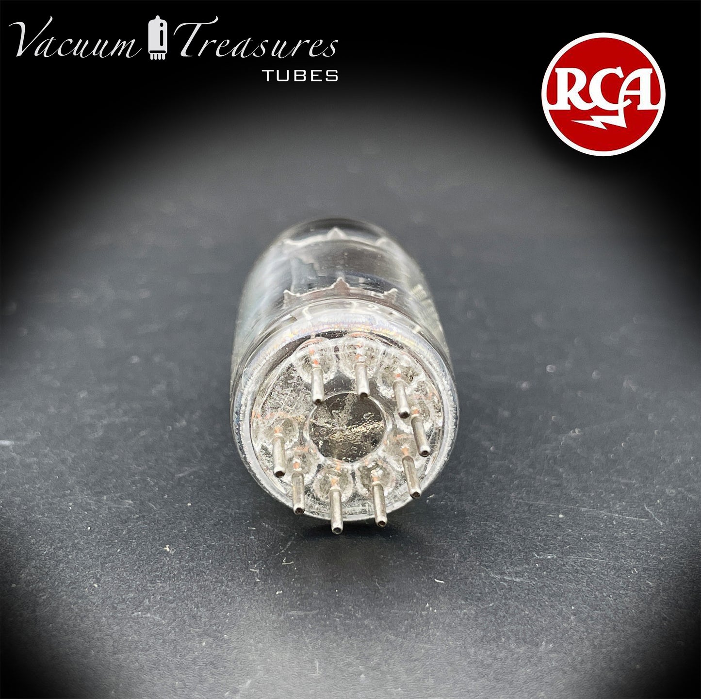 12AX7 ECC83 NOS RCA Long Black Plates Square Getter Tested Tube USA 1950s