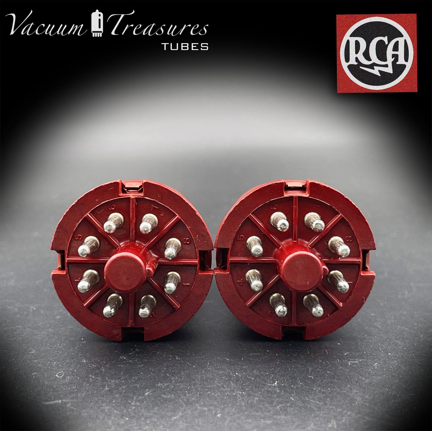 5693 ( CV3699 ) RCA NOS SPECIAL RED AMPLITREX Matched Pair Tubes MADE IN USA '52