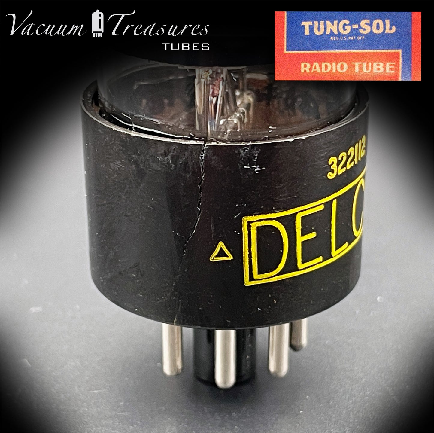 6V6 GT TUNG-SOL Vidrio negro [] Tubo probado Getter HECHO EN EE. UU. '51