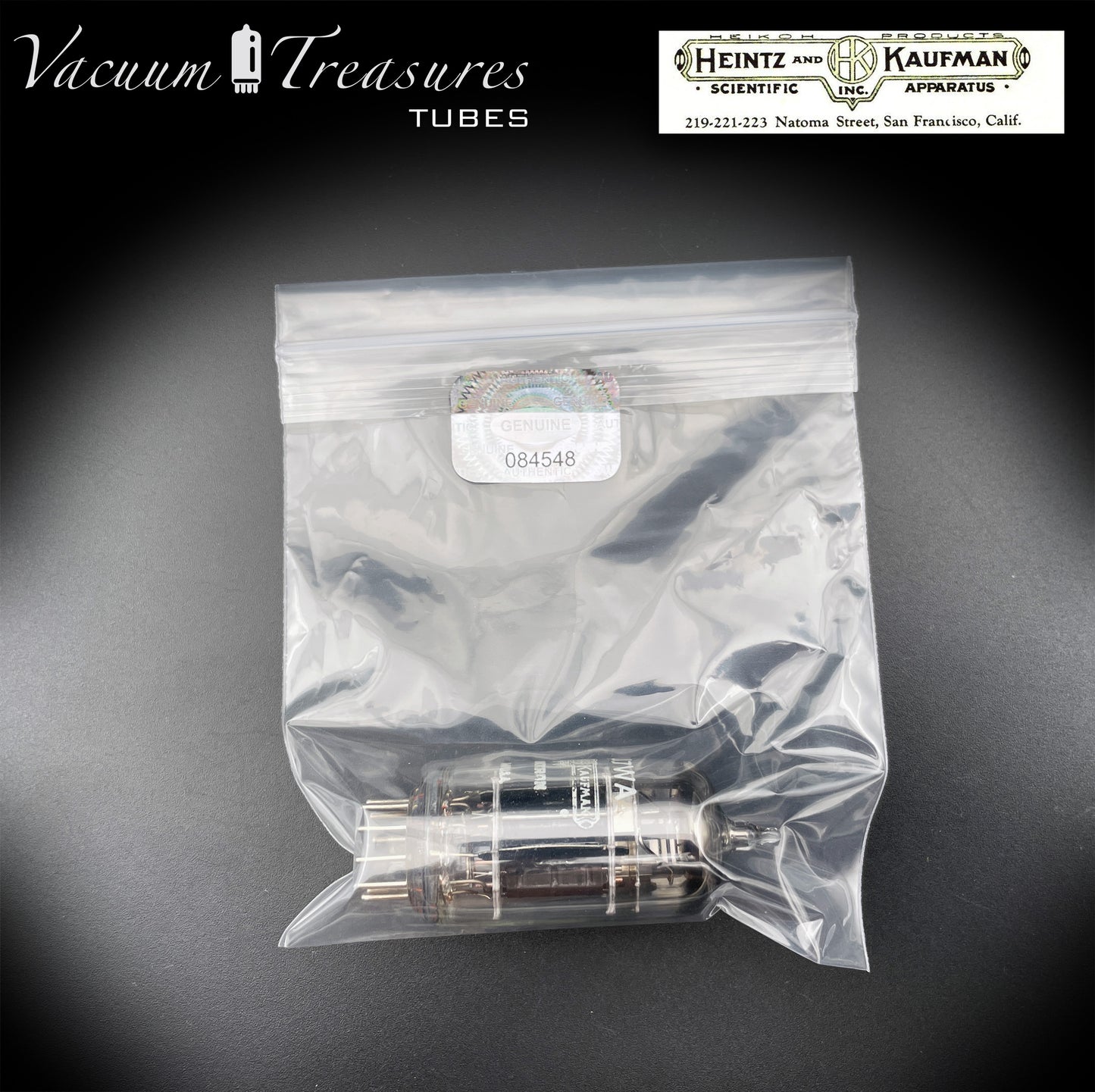 12AU7WA / CV4003 / 6189 Heinz &amp; Kauffman Triple Mica Black Plates Square Getter Made in USA