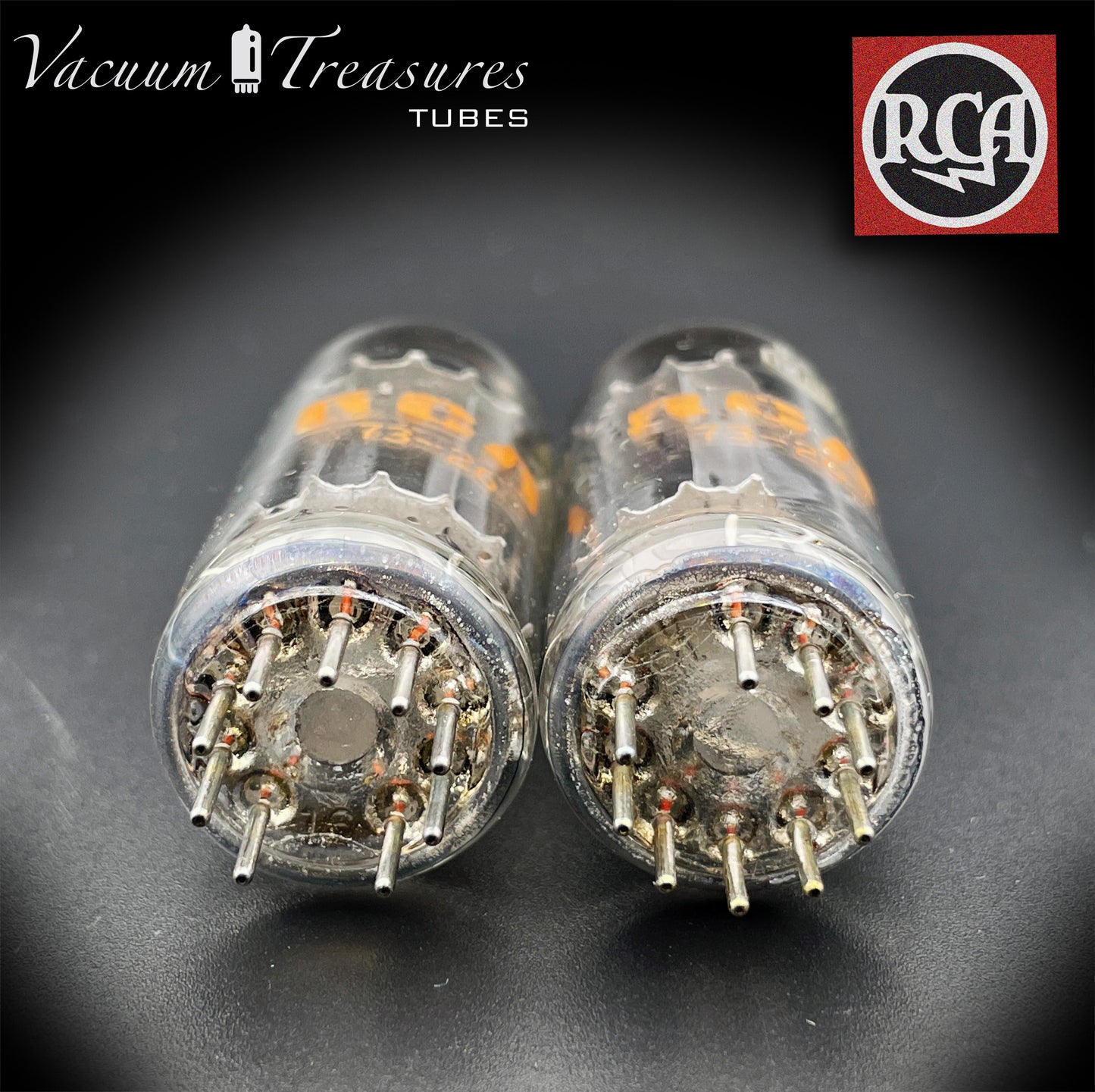 12BH7 A RCA Gray Plates O Getter Matched Pair Tubes Made in USA '73