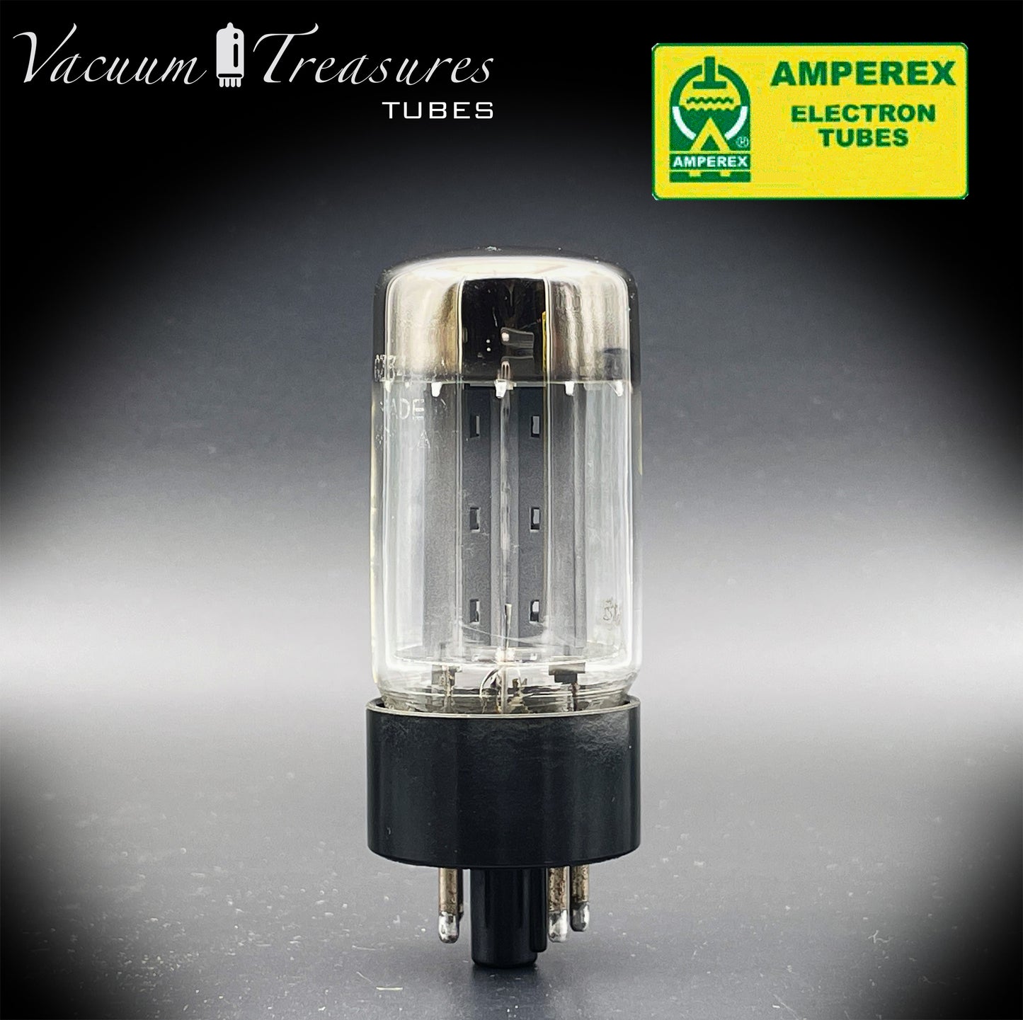 5AR4 ( GZ34 ) NOS AMPEREX by Philips Sittard f31 X9A DD Getter, Tested Tube Rectifier MADE ID HOLLAND '50s