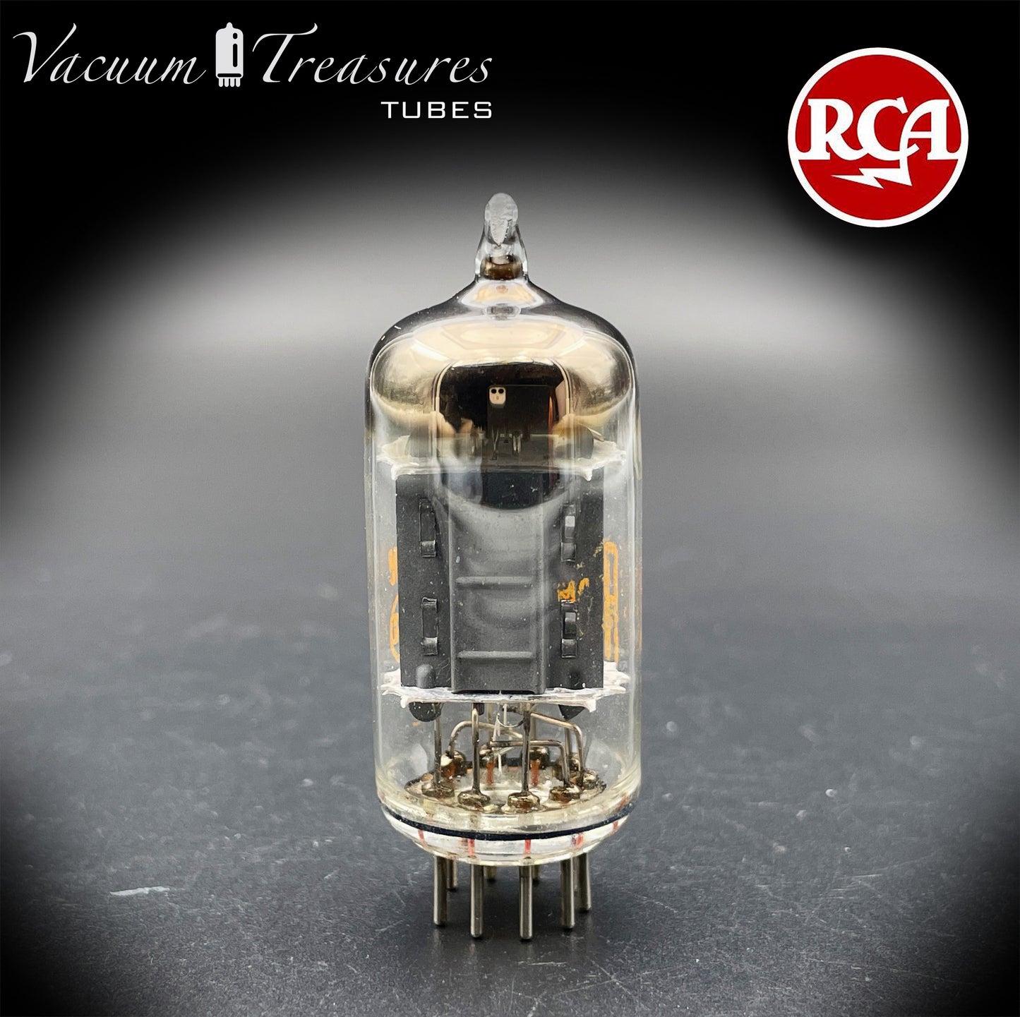 12AX7 ECC83 NOS RCA Long Gray Plates Square Getter Tube Made in USA '50s