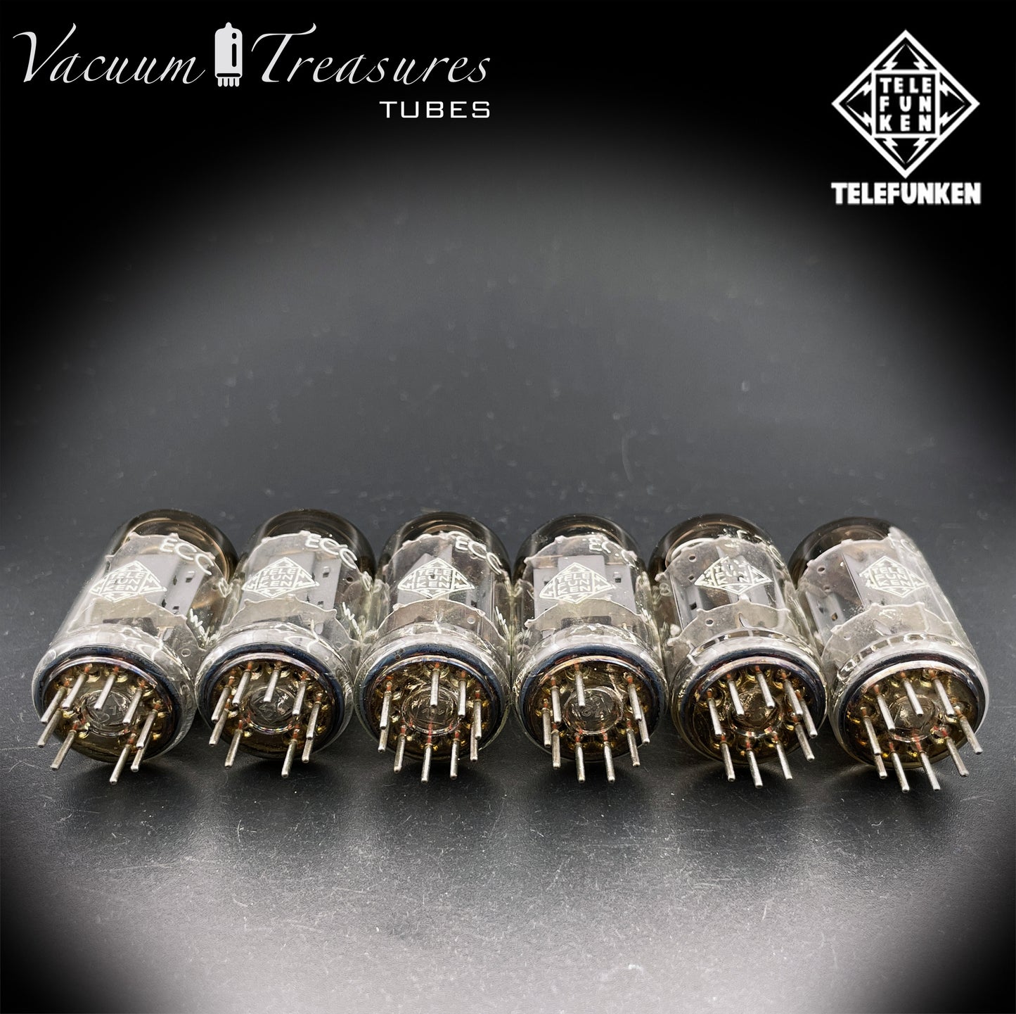 12AX7 ( ECC83 ) NOS TELEFUNKEN Smooth Plates Diamond <> Bottom Matched Tubes Made in Western Germany