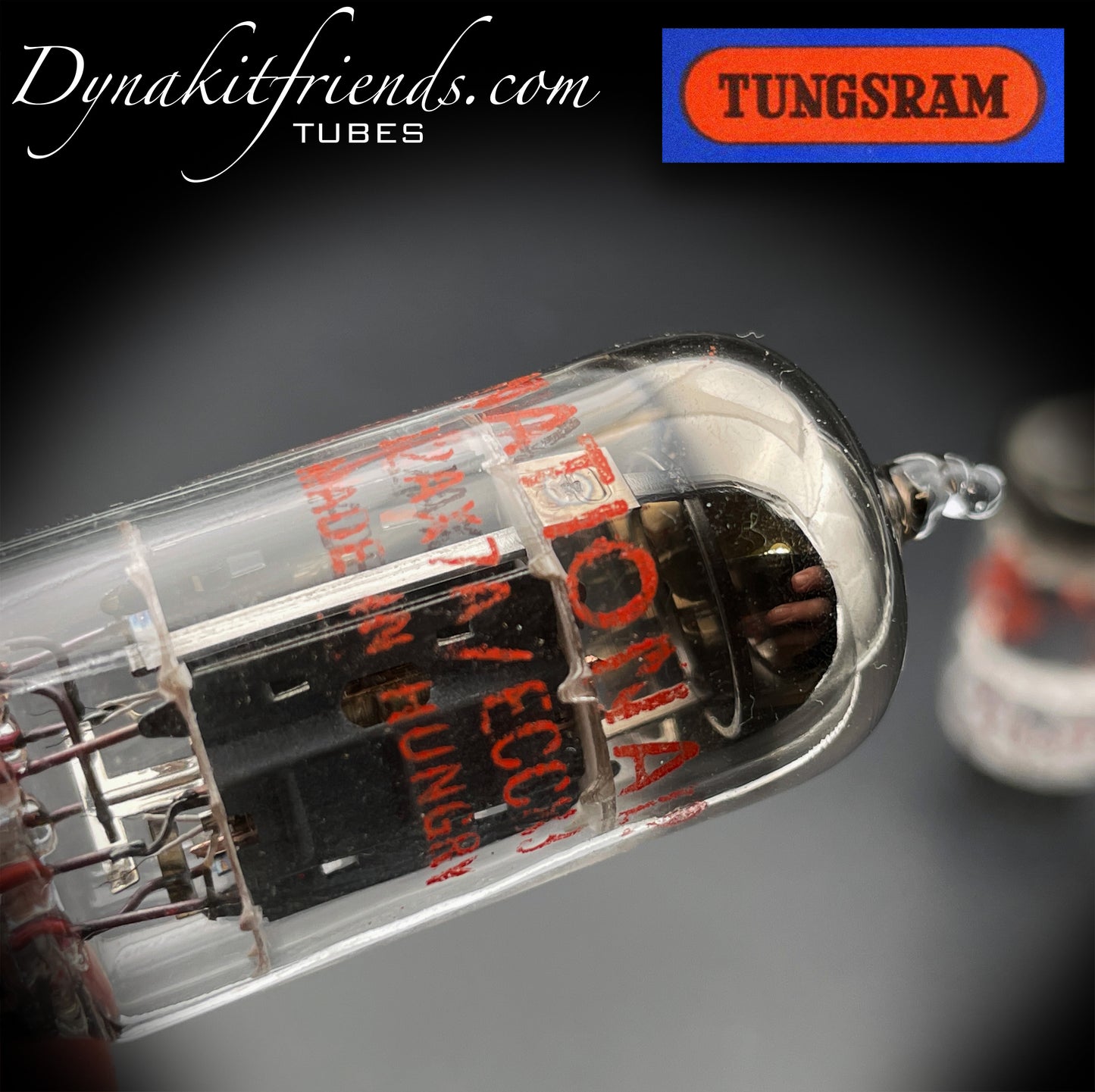 12AX7 A ( ECC83 ) TUNGSRAM Short Gray Plate Dual Post O Getter Matched Tubes Made in Hungary