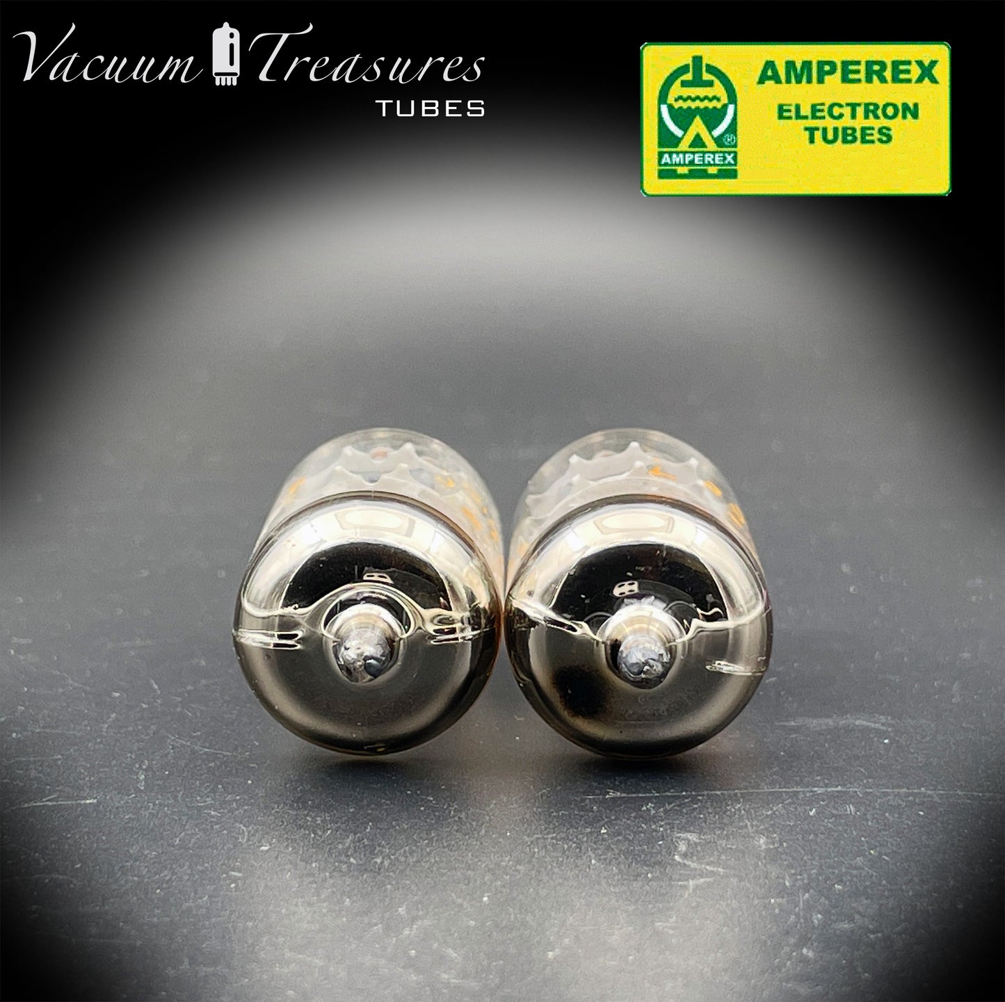 ECC88 ( 6DJ8 ) AMPEREX by Philips (Eindhoven) Disc Dimpled Getter Tubes Made in HOLLAND '60s