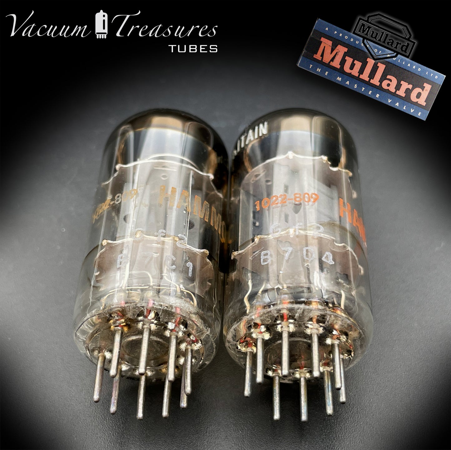 12AU7 ( ECC82 ) NOS MULLARD Blackburn Short Plates Matched Pair Tubes Made in GT. BRITAIN