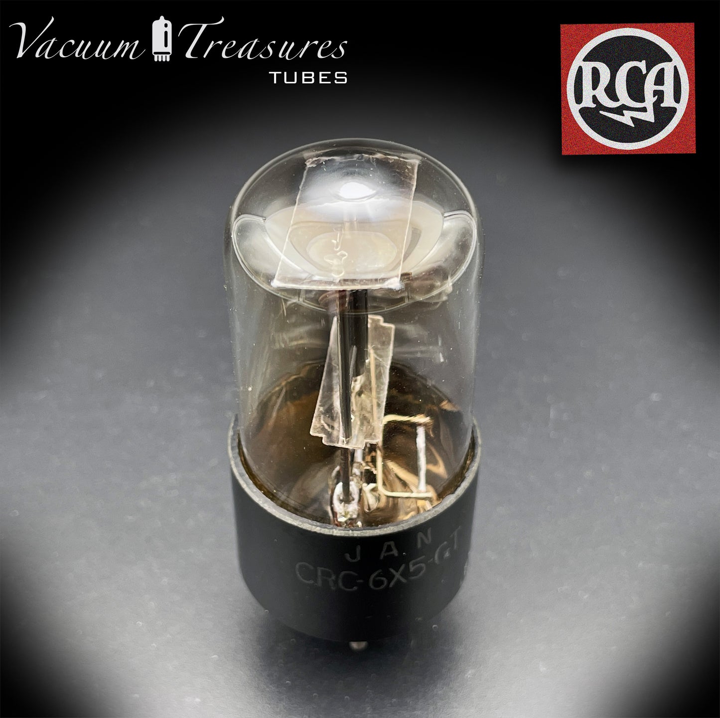 JAN CRC 6X5 GT ( 6Z5P ) RCA Black Plates D Getter Rectifier Tube MADE IN USA '53