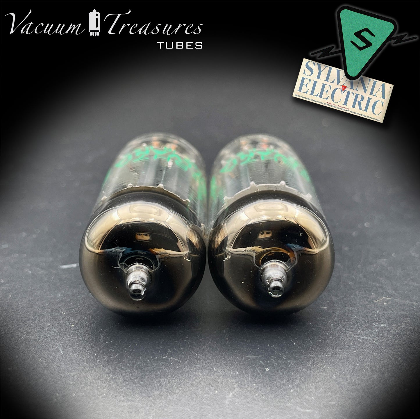 12BH7A NOS NIB Sylvania Gray Plates Halo Getter Matched Pair Tubes USA 1975