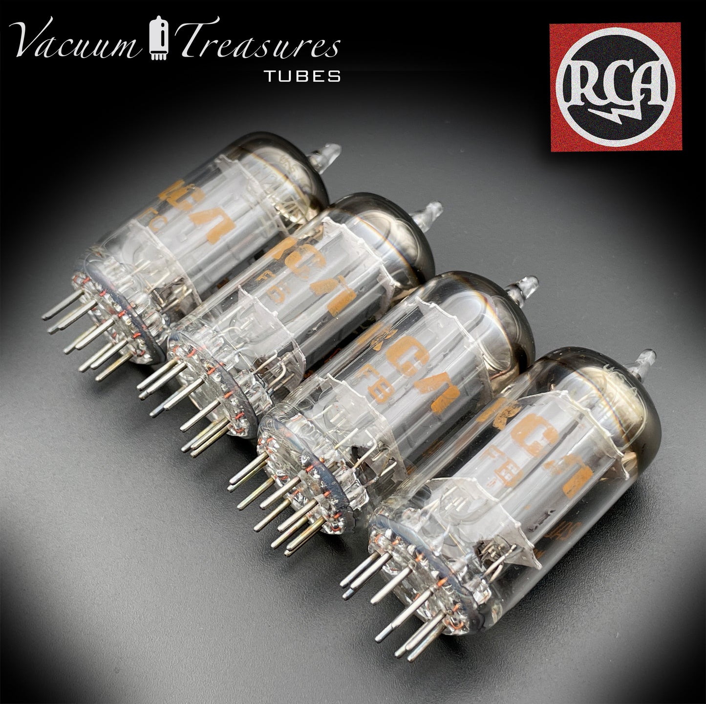 12AU7 A ( ECC82 ) RCA Long Gray Plates Halo Getter Matched Tubes Made in USA